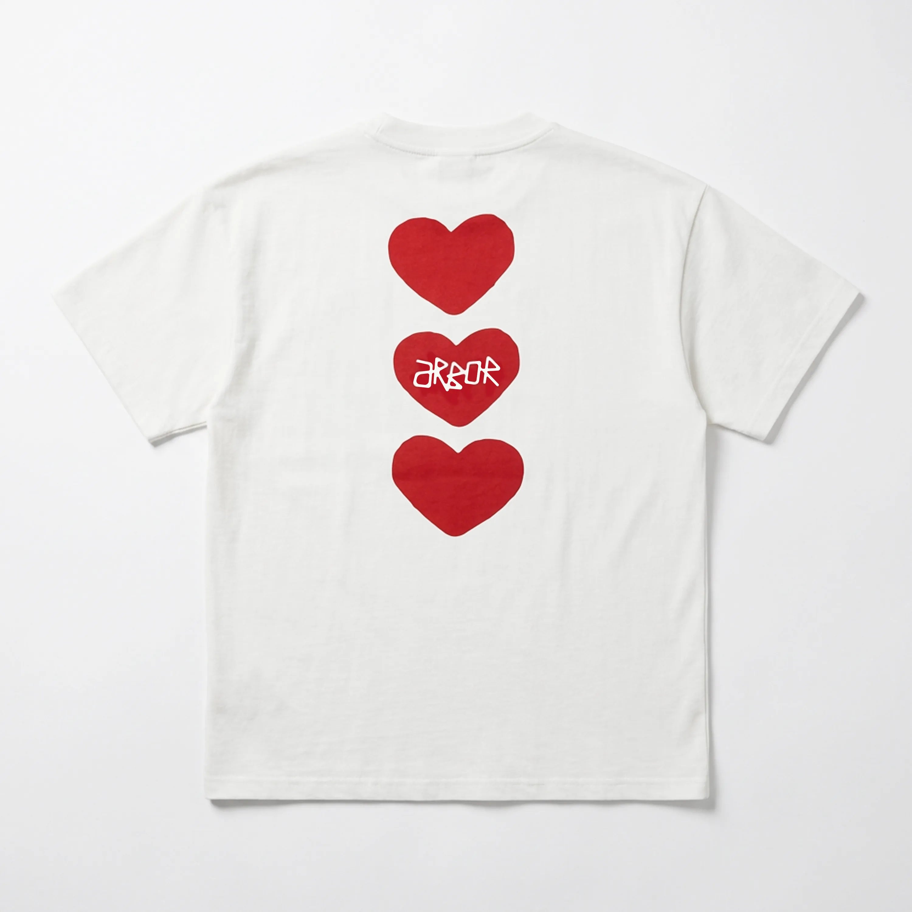 Arbor Antwerp Red Triple Heart T-shirt White