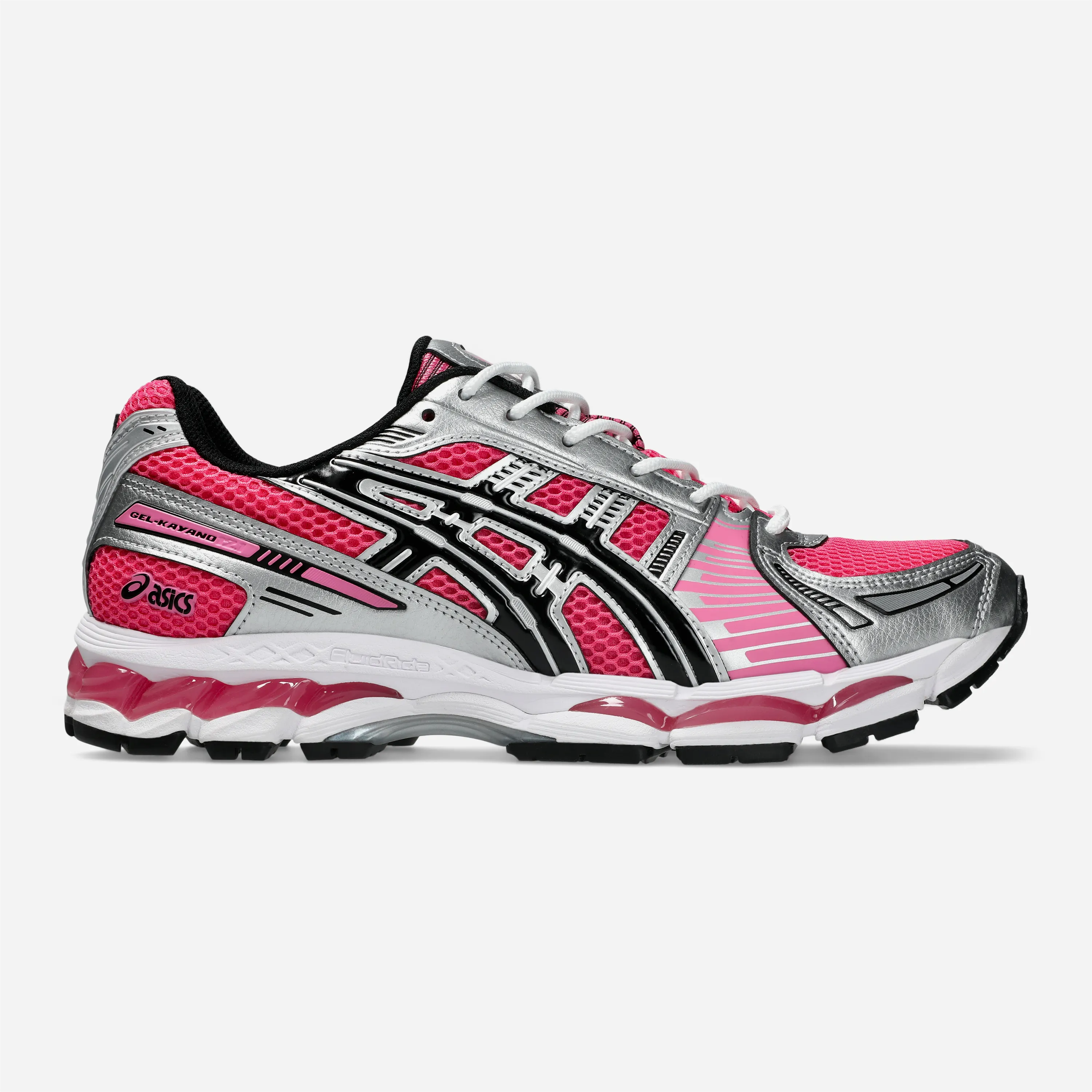Chaussure ASICS Gel-Kayano 12.1 KITH vue de profil montrant l'amorti GEL et le design inspiré d'une armure gothique.