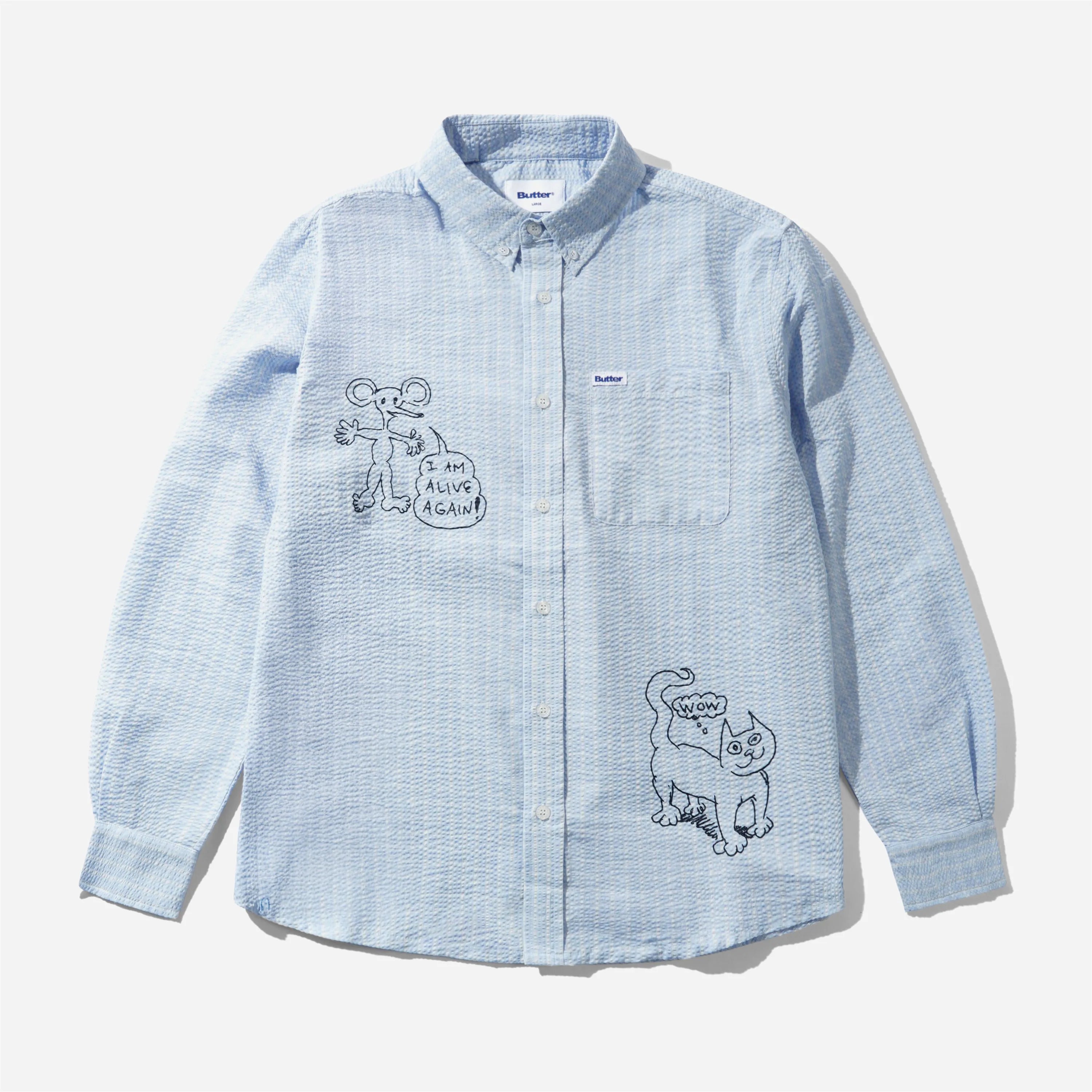 Butter Goods Daniel Johnston Alive Again Shirt Light Blue
