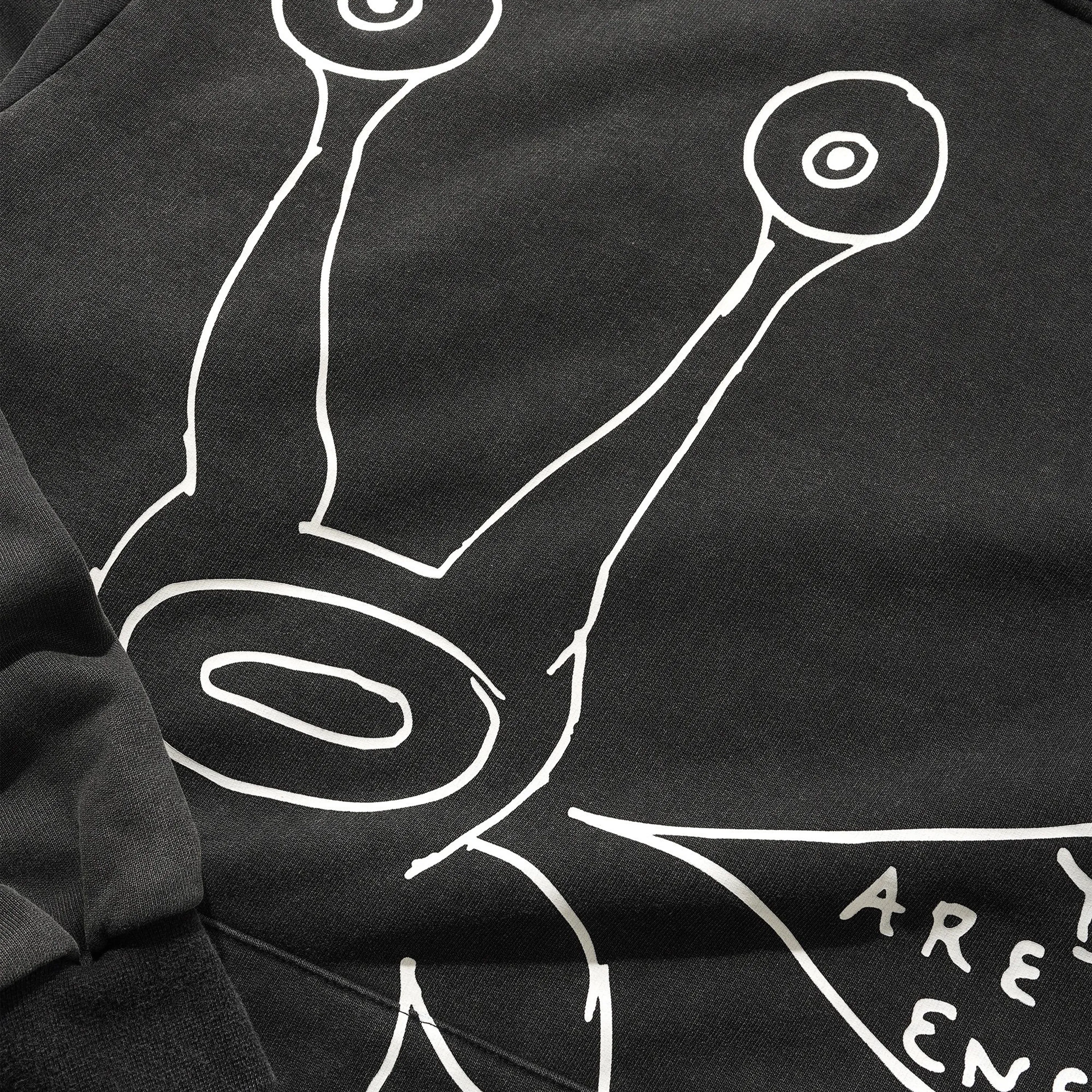 Butter Goods Daniel Johnston Enemy Pullover Hood Distressed Washed Black