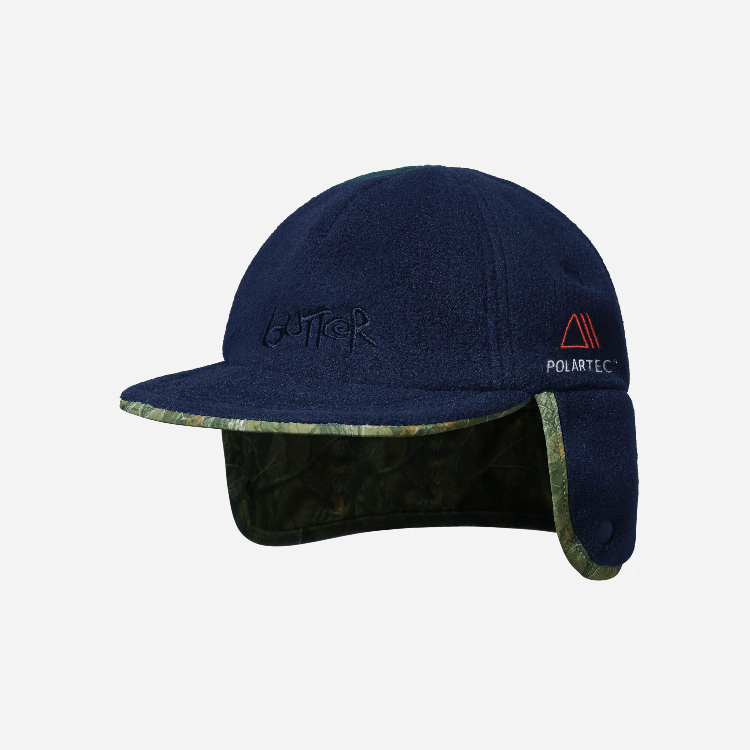 Face réversible Polartec bleu marine de la casquette trappeur Butter Goods