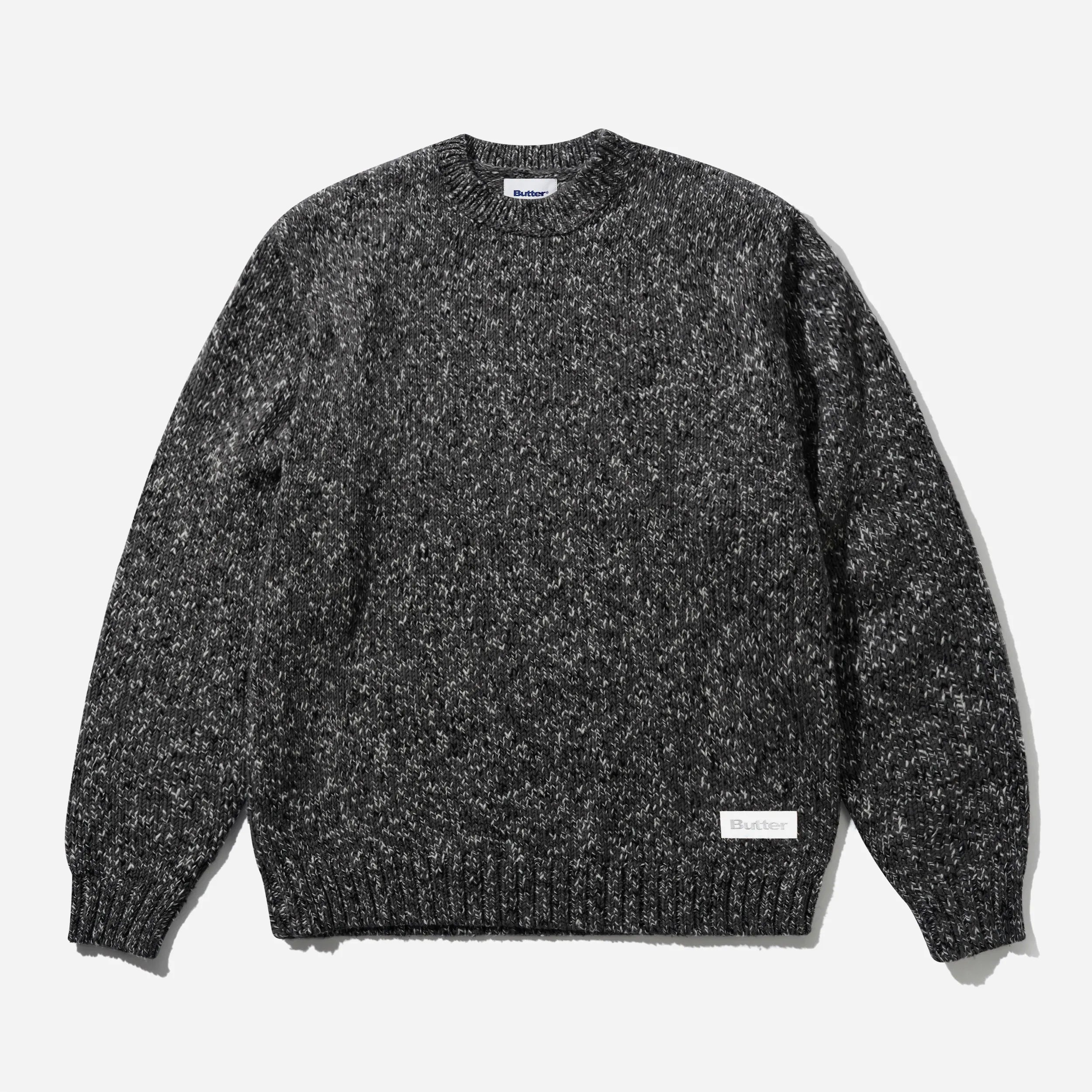Pull Butter Goods Speckle Knit Sweater Charcoal