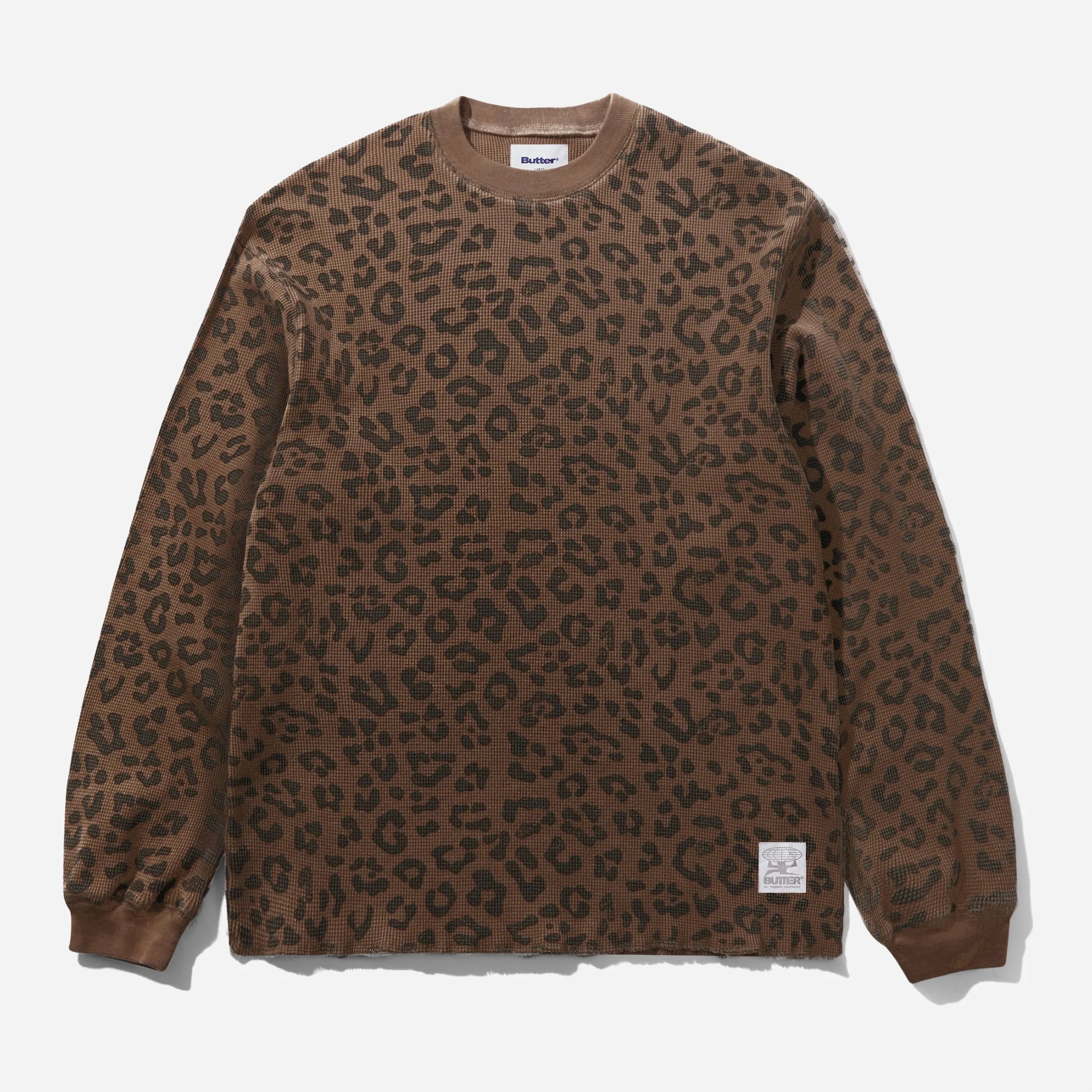 Butter Goods Waffle L/S Top Leopard