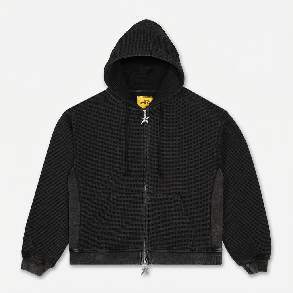 Carpet Company C Star Double Thermal Zip Hoodie Black