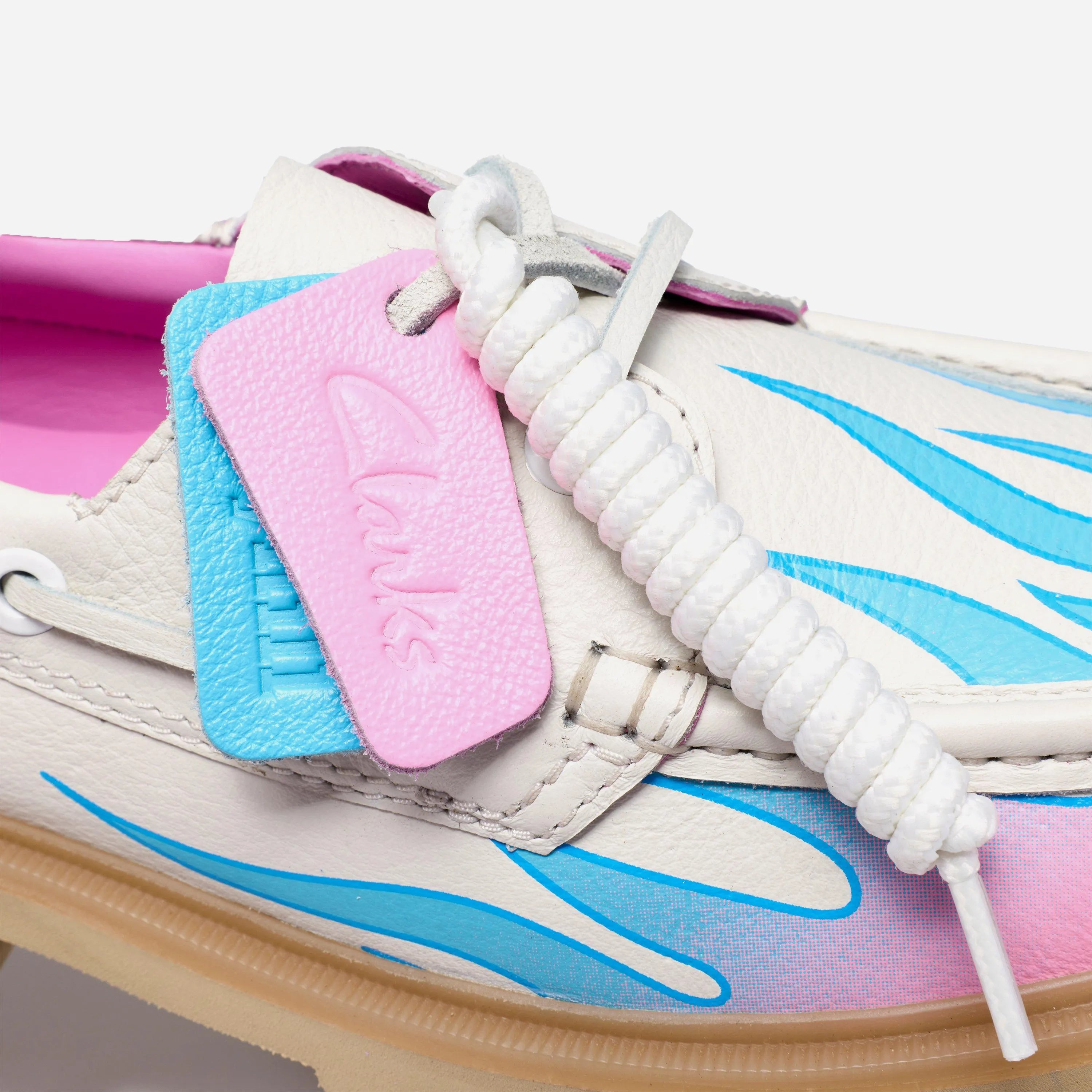Clarks x Bisous Skateboard Cleyhill Fire White Shoes
