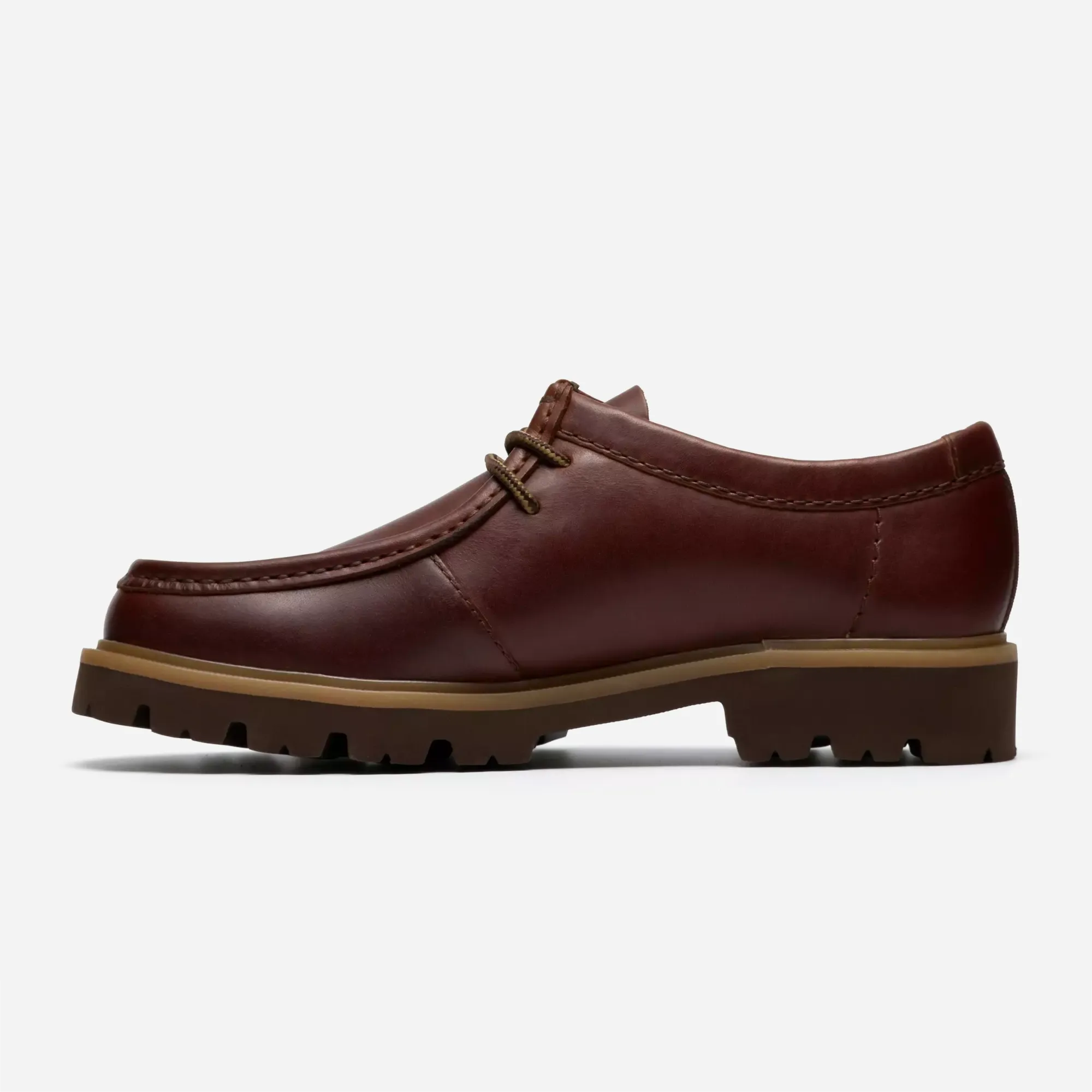 Clarks Cleyhill Seam Brown Leather – Chunky Moc-Toe Men's