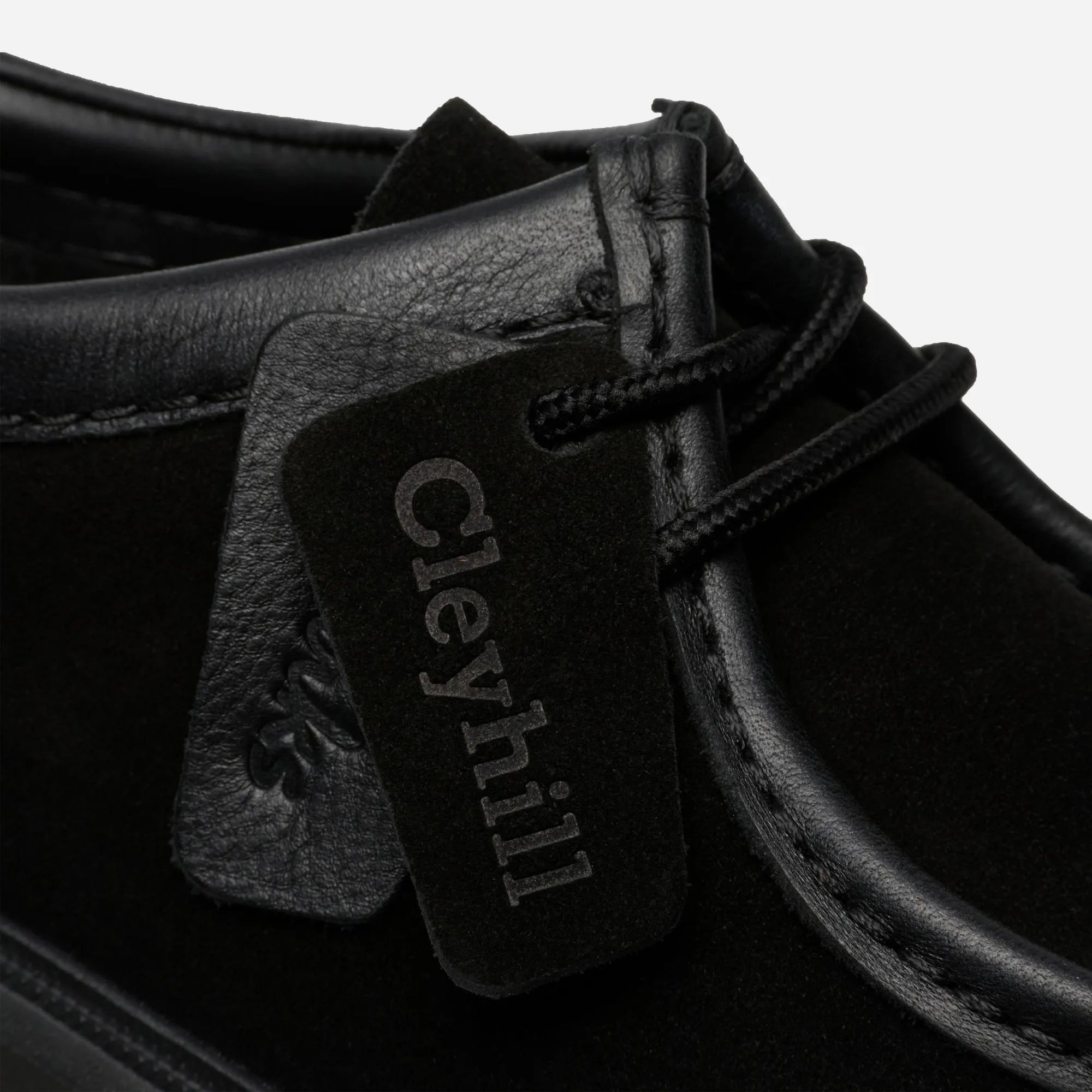 Clarks Cleyhill Seam Black Suede – Chunky Moc-Toe Men's