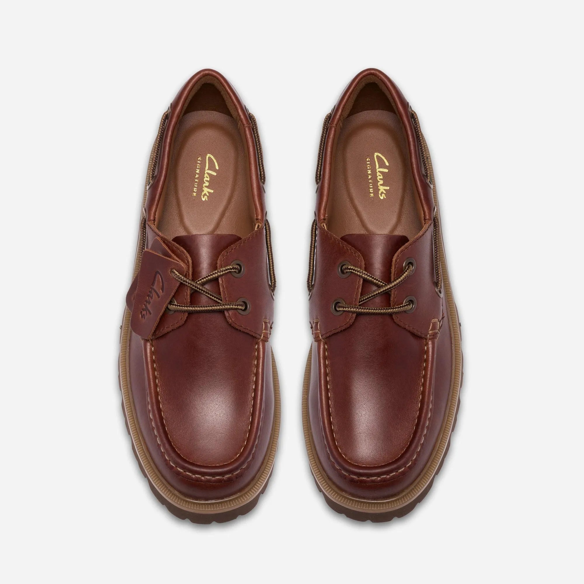 Clarks Cleyhill Seam Brown Leather – Boat Shoe Semelle XL Homme