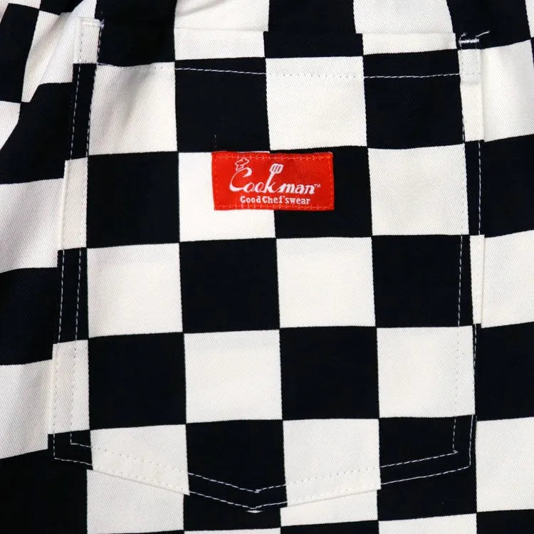 Cookman Wide Chef Pants Checker Black