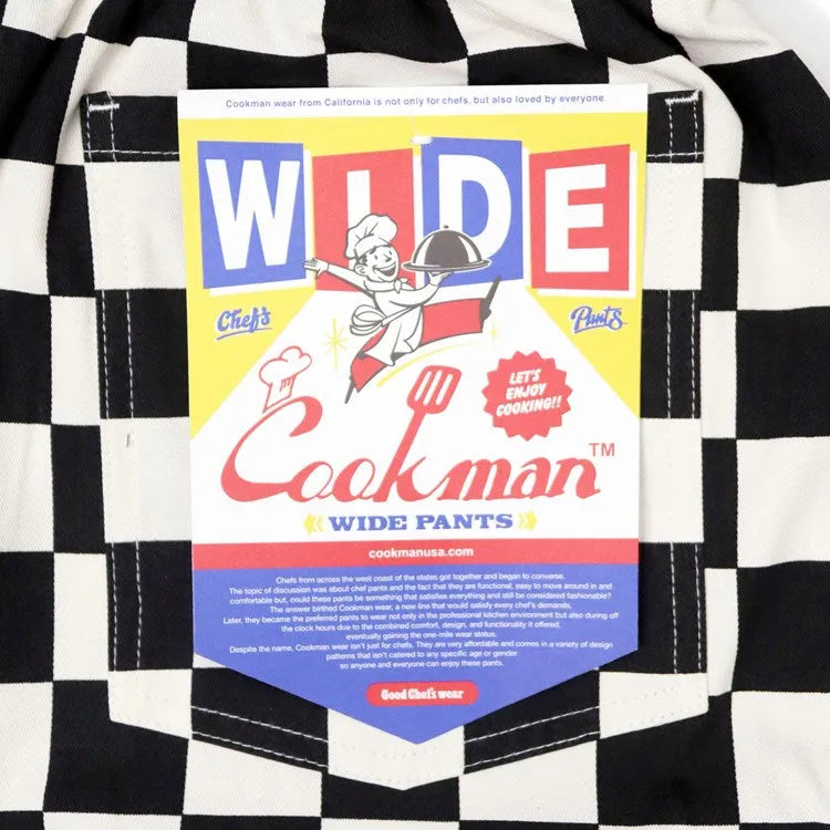 Cookman Wide Chef Pants Checker Black