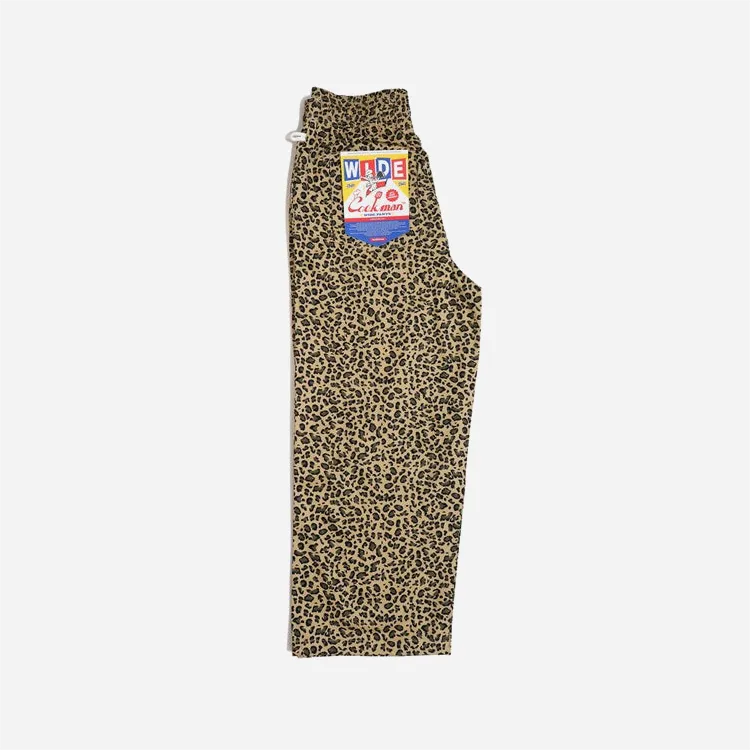 Cookman Wide Chef Pants Leopard