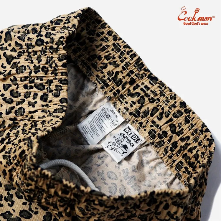 Cookman Wide Chef Pants Leopard