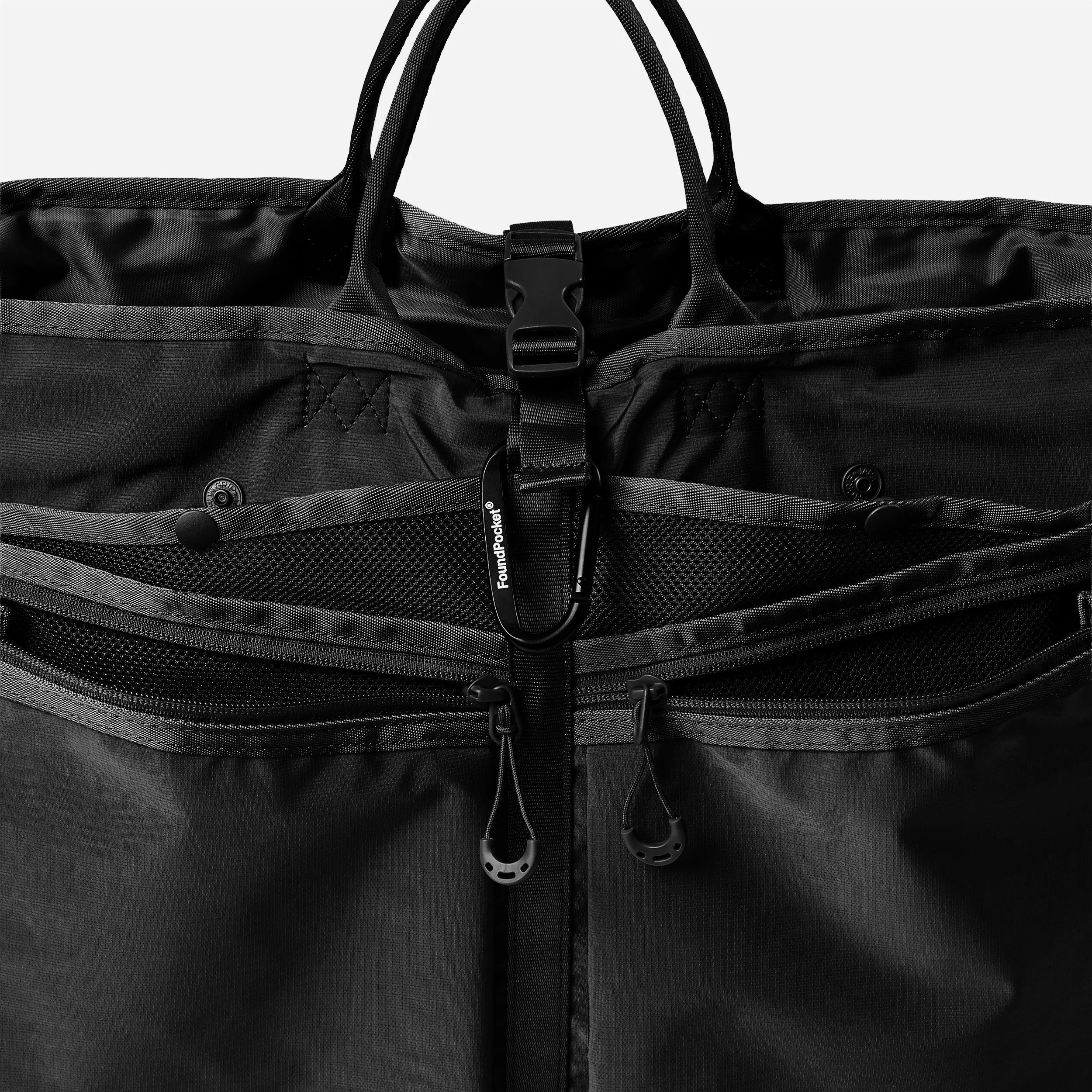 Found Pocket Focus Tote Bag Black