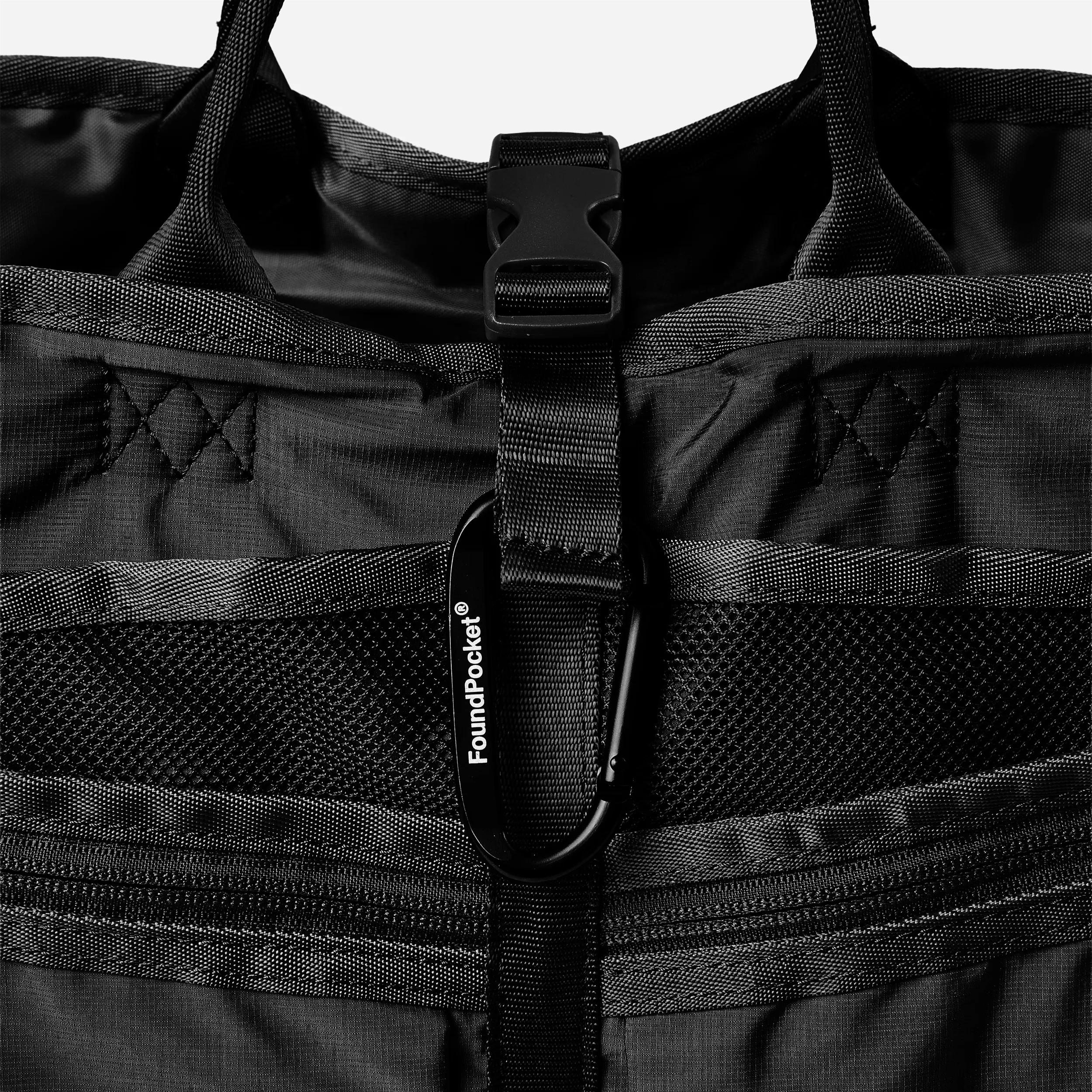 Found Pocket Focus Tote Bag Black