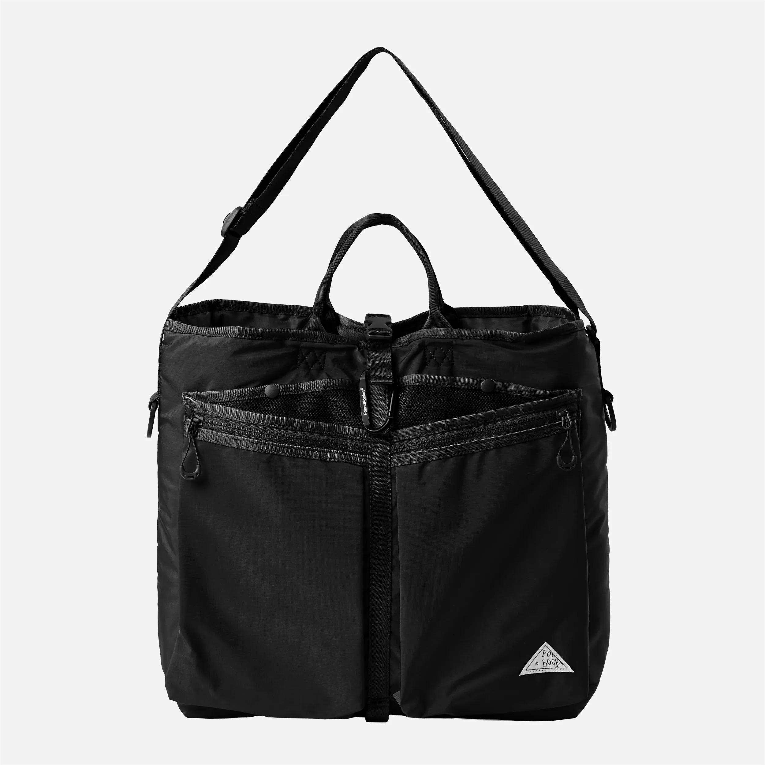 Found Pocket Focus Tote Bag Black