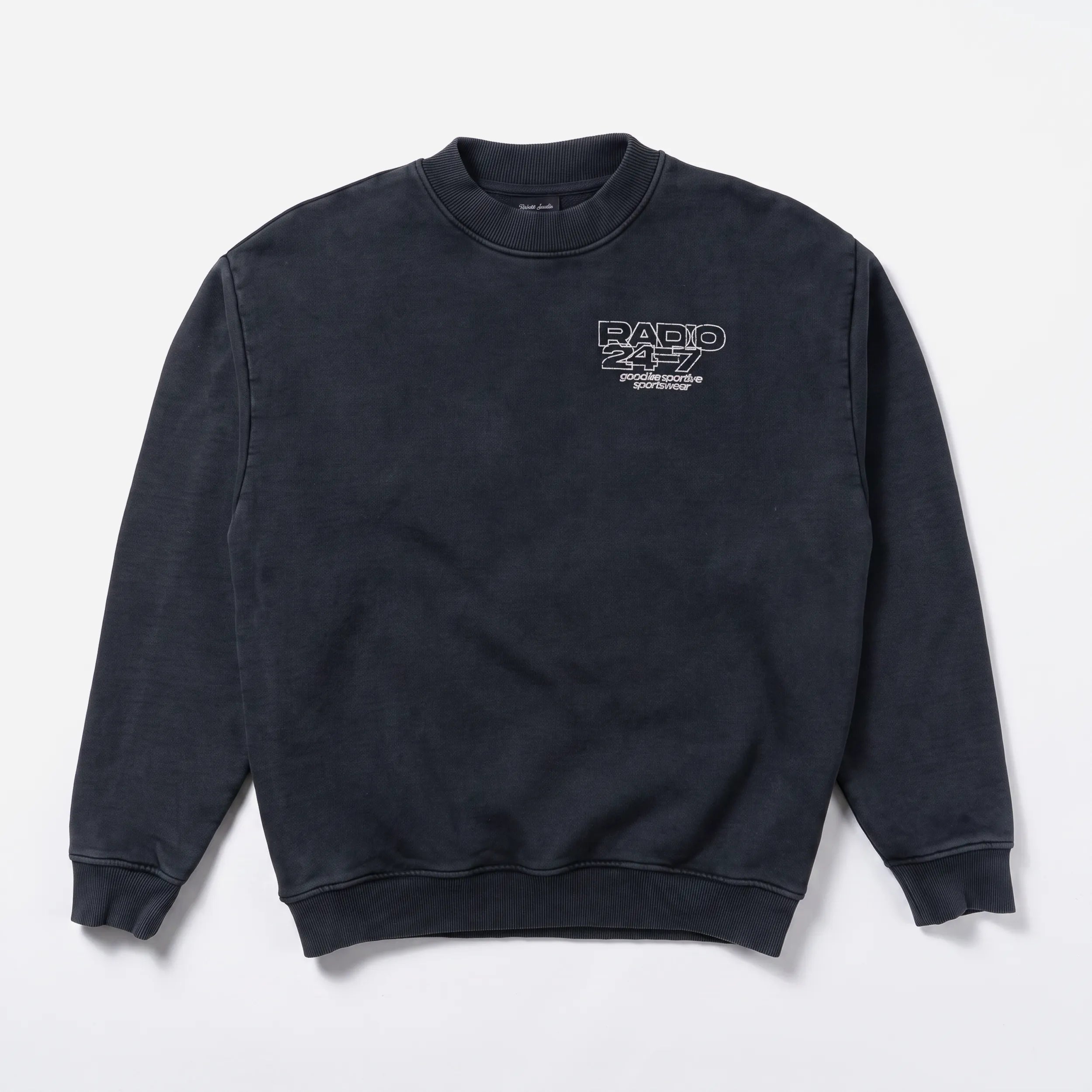 Sweat Goodies Sportive Radio 24:7 crewneck Grey Fadeout