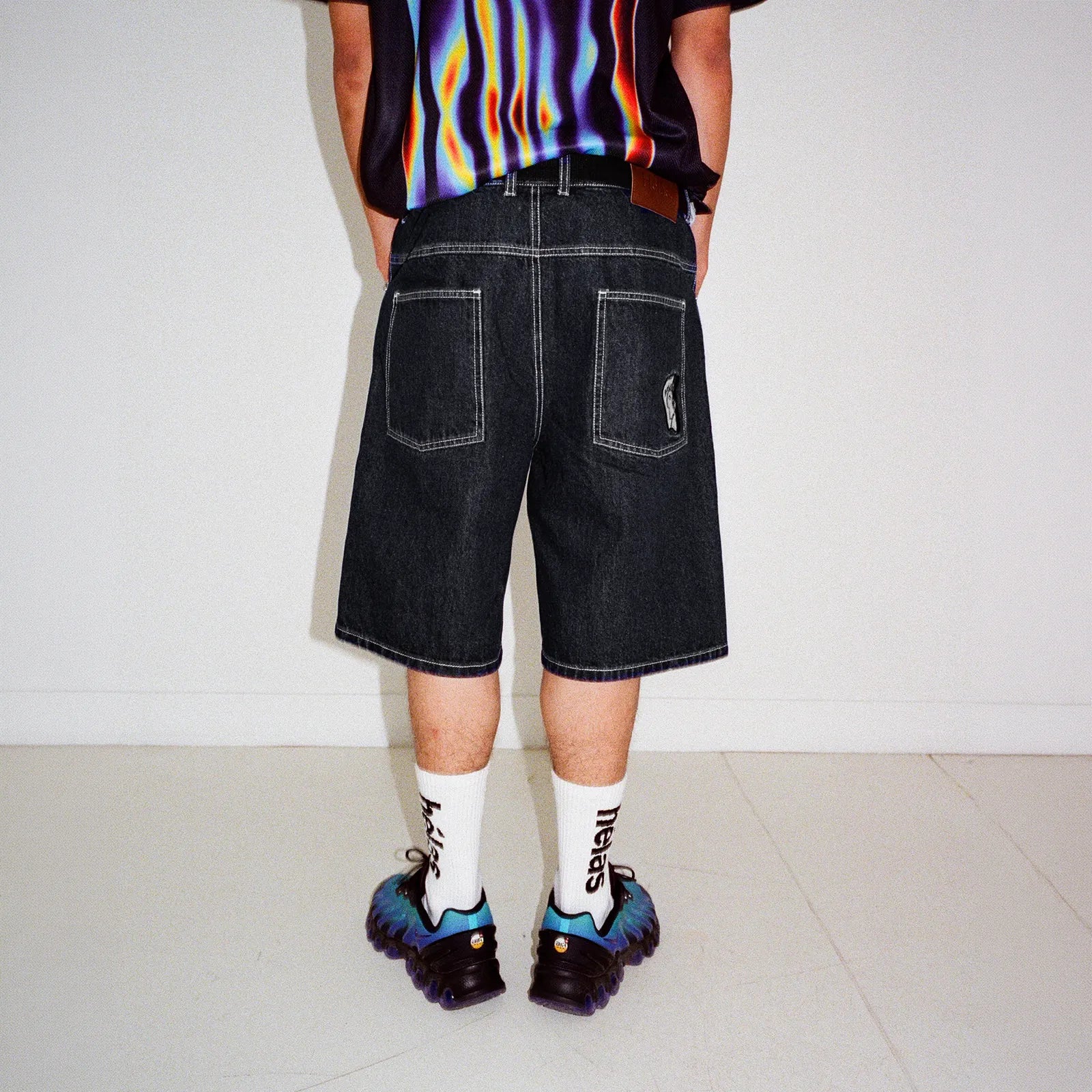 Helas Dieu Grec Jeans Shorts Washed Black