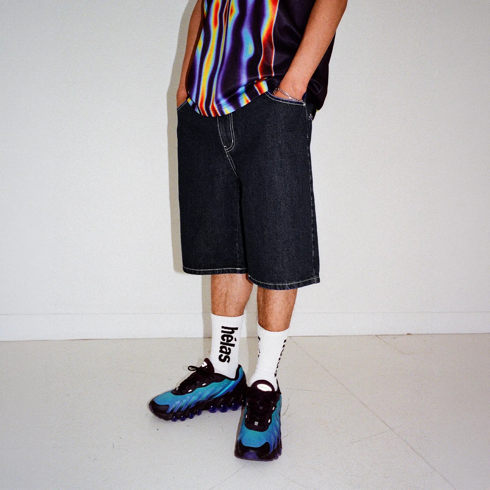 Helas Dieu Grec Jeans Shorts Washed Black