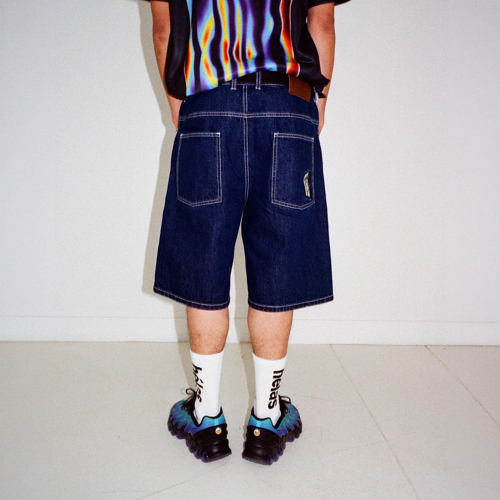 Helas Dieu Grec Jeans Shorts Washed Navy