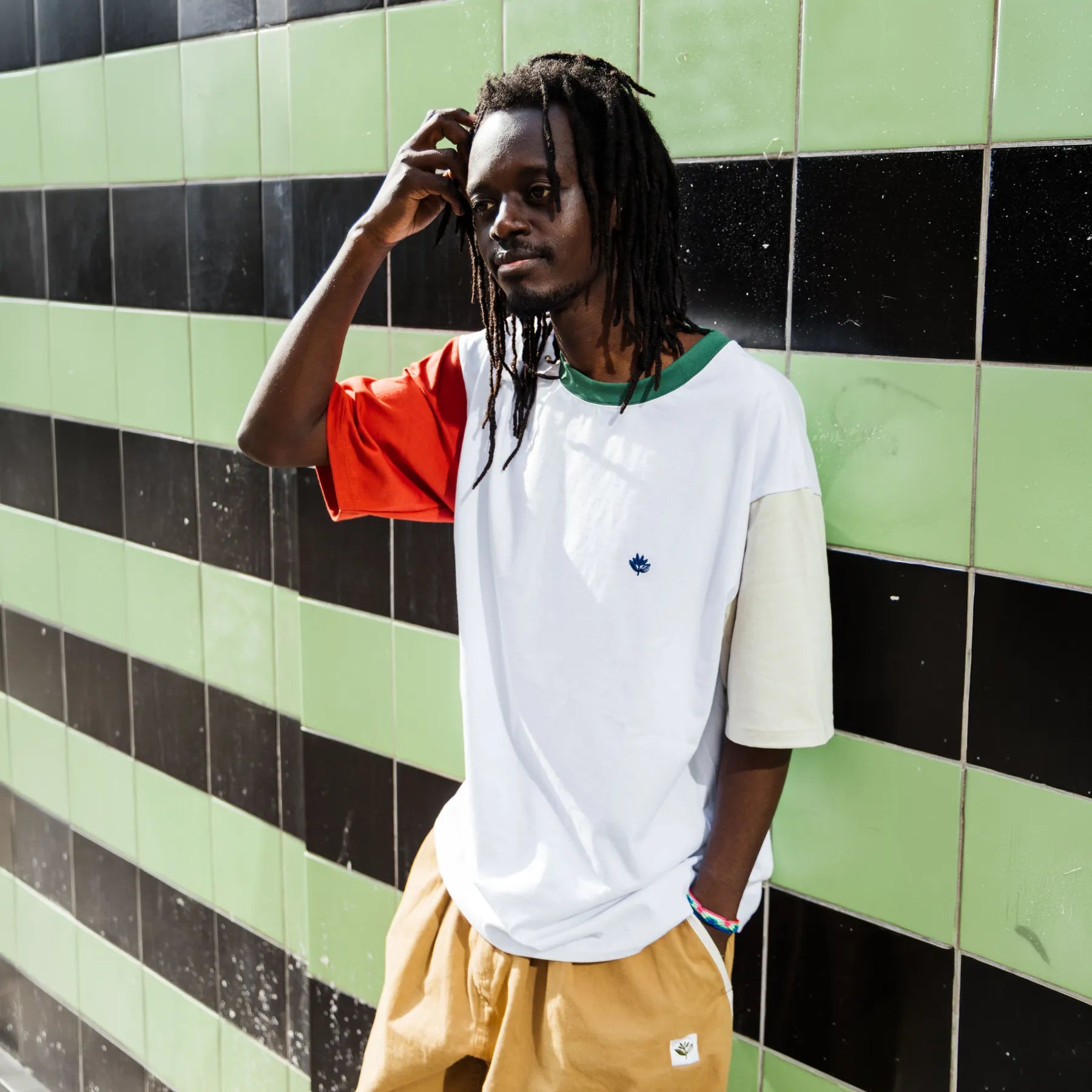 Magenta Panels T-Shirt White