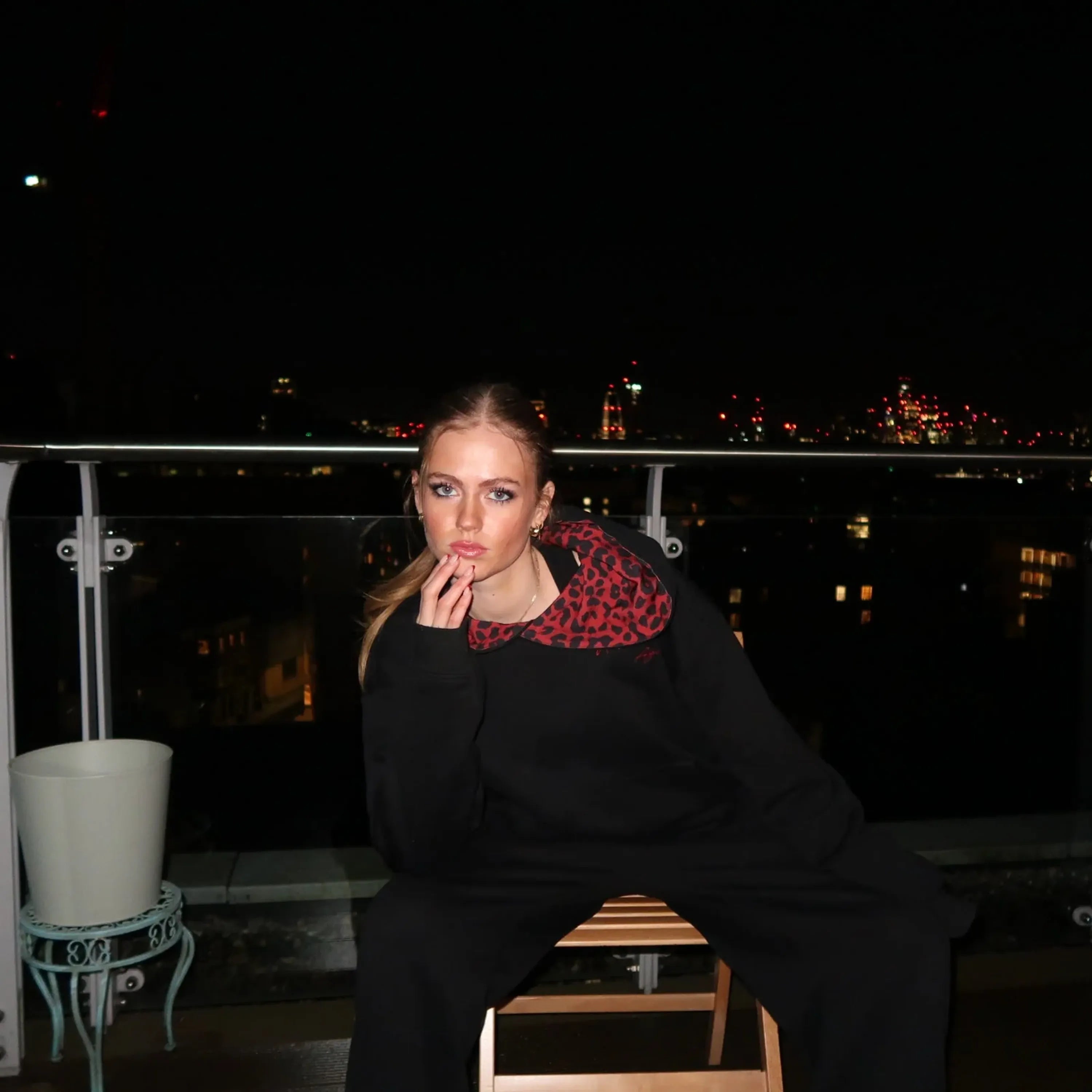 Maison New Age Black Leopard Hoodie