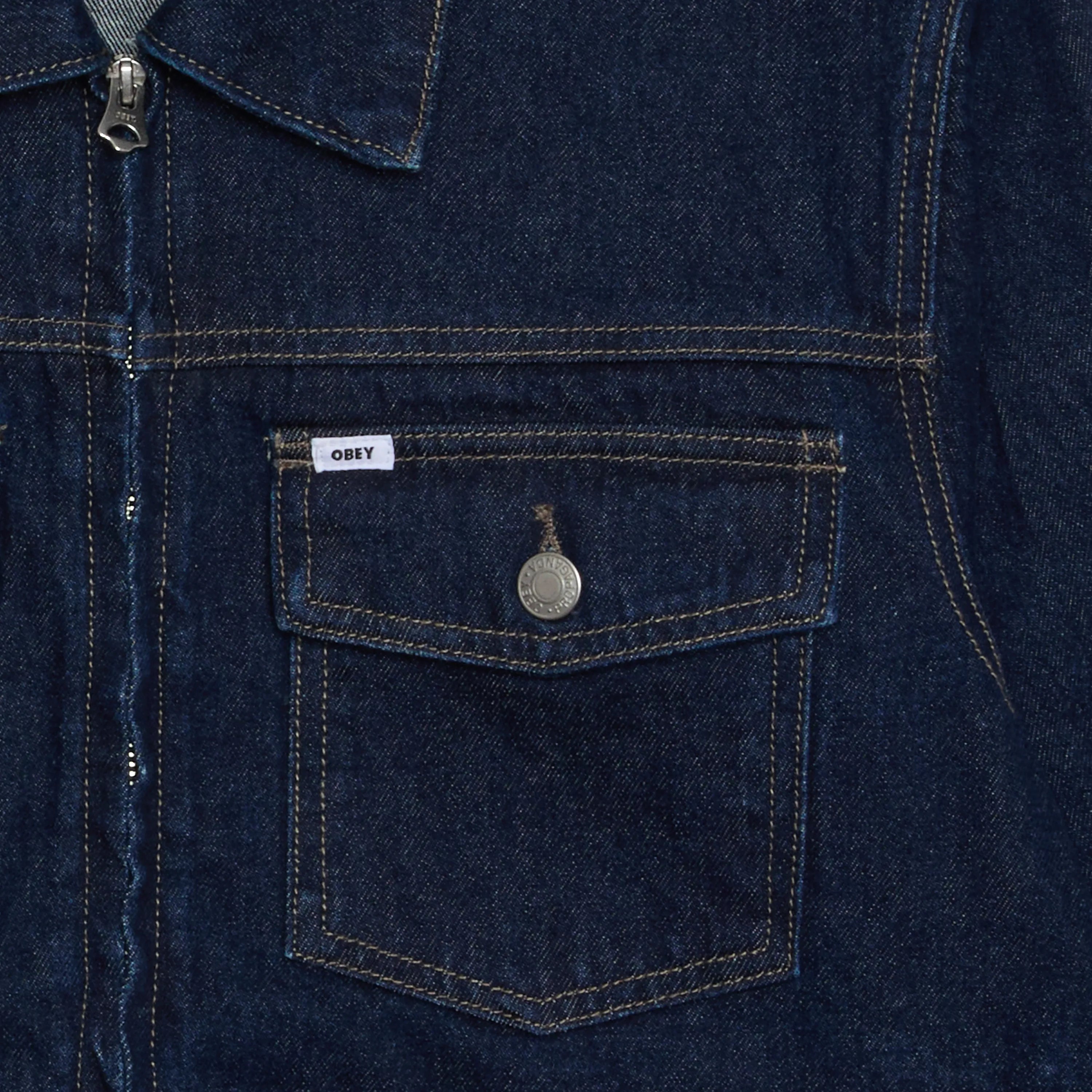Obey Base Trucker Jacket Rinse Indigo