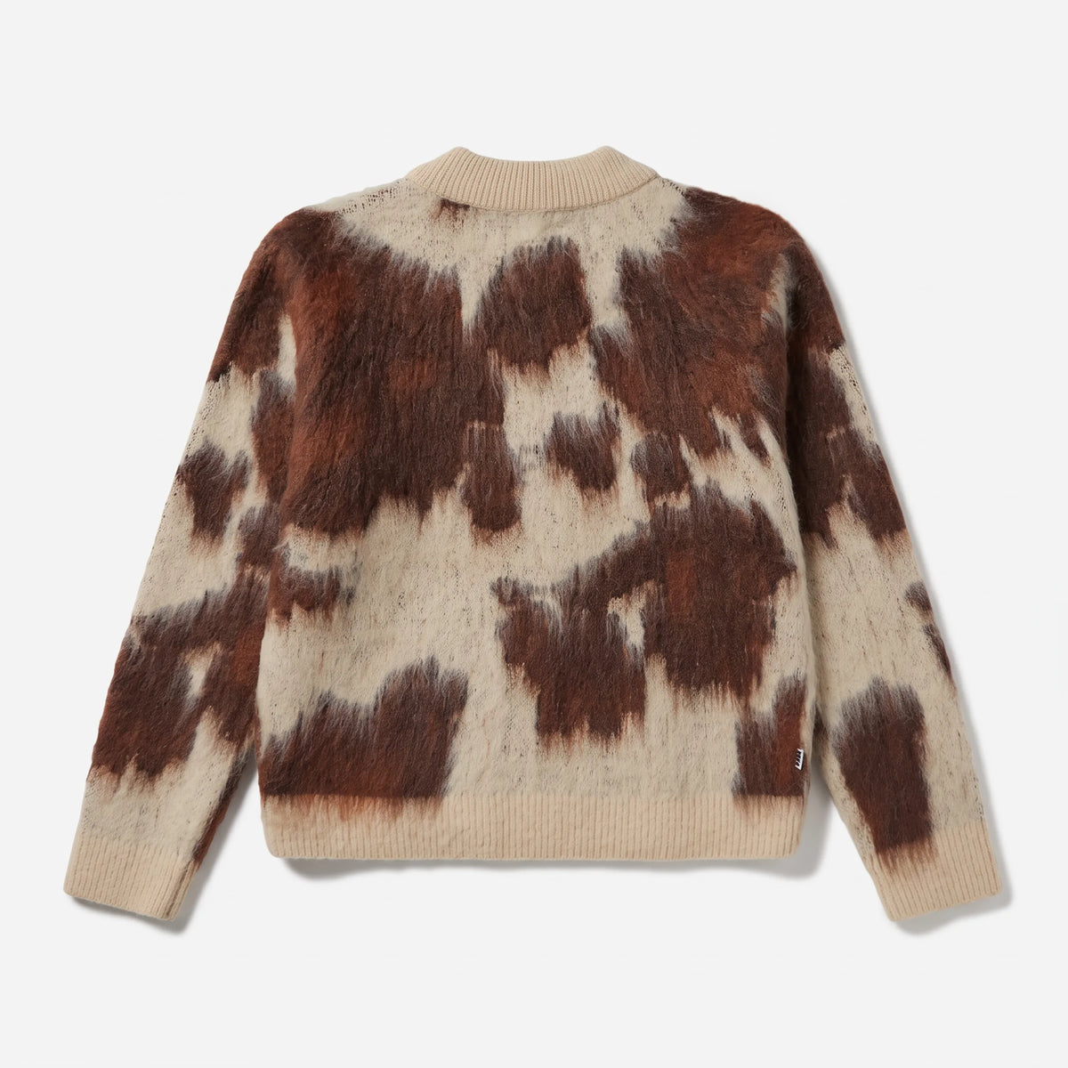 Obey Cow Pattern Zip Sweater Cow Multi