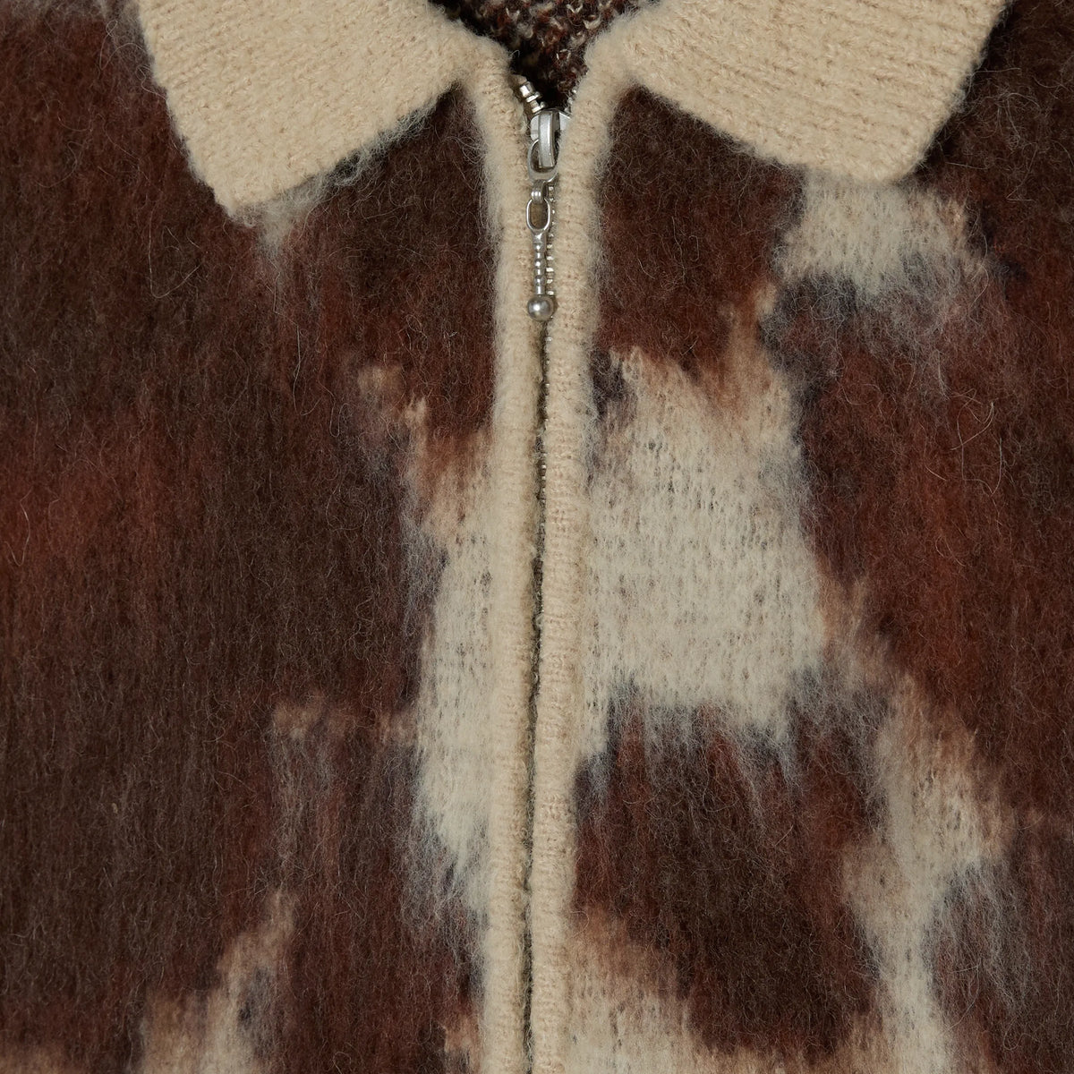 Obey Cow Pattern Zip Sweater Cow Multi