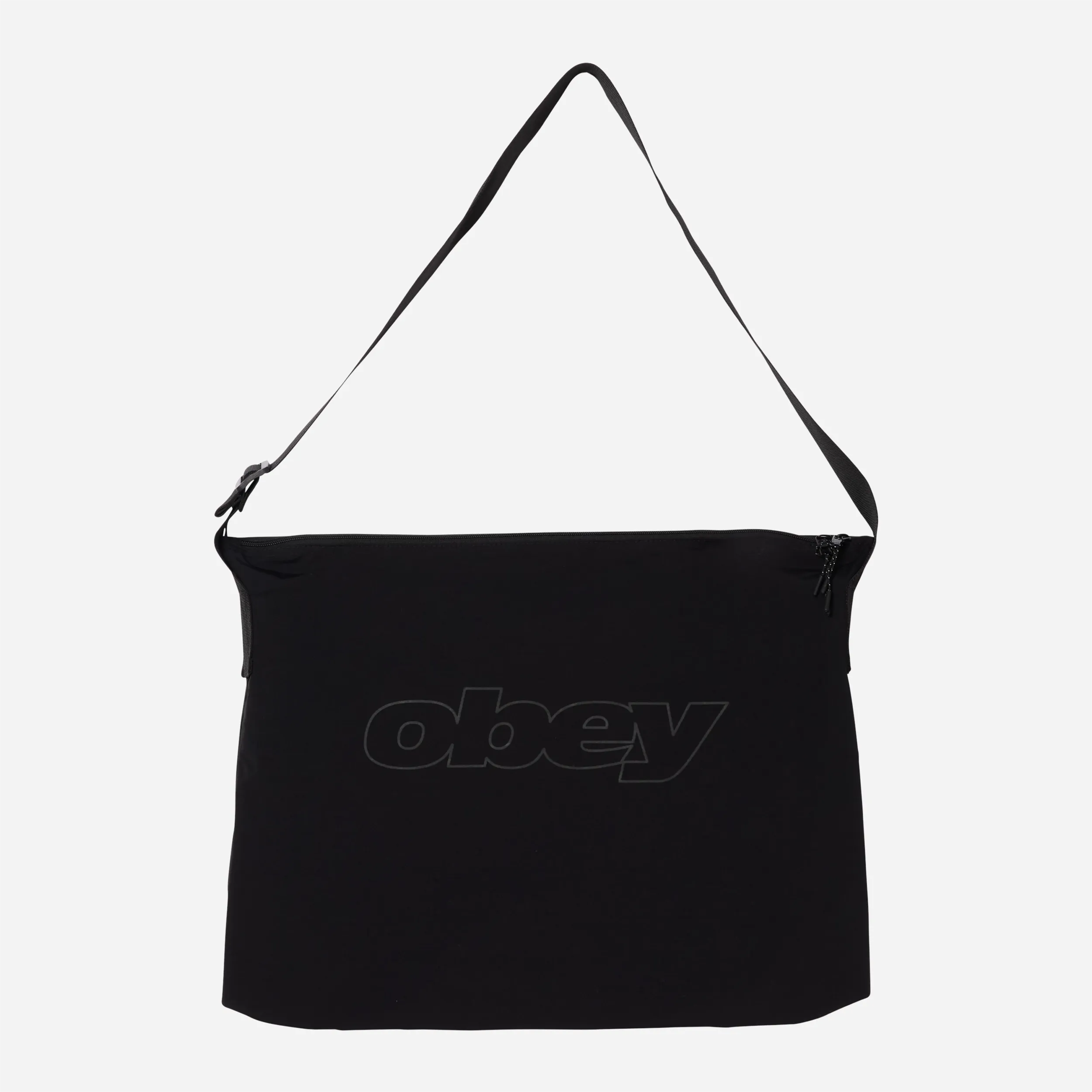 Sac messenger streetwear premium Obey Explorer noir en nylon technique.