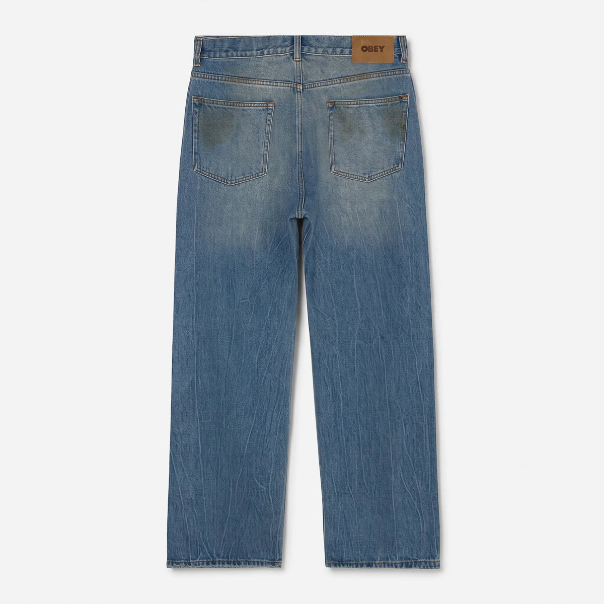 Jean Obey Nelson Straight Leg Denim Garage Wash Indigo