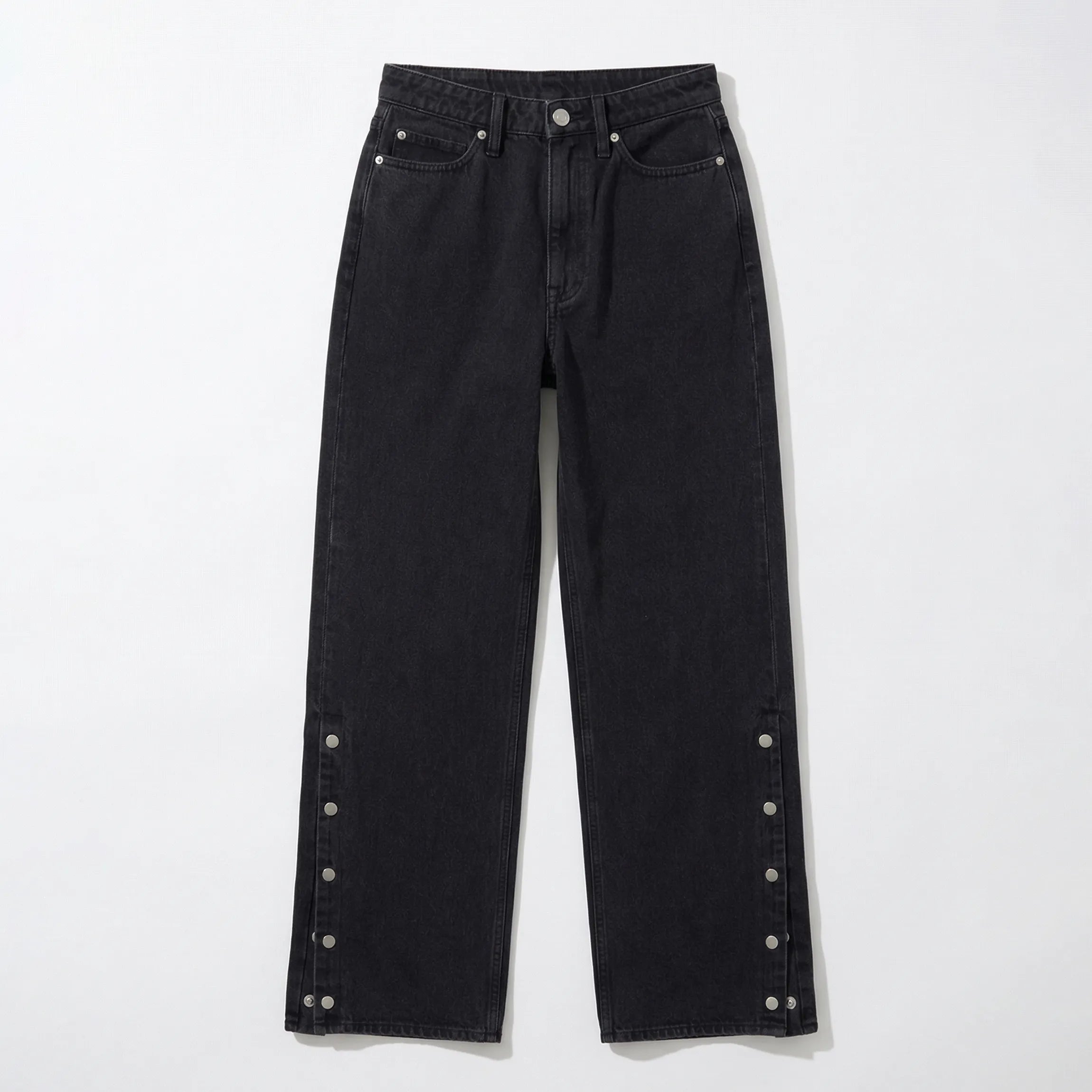 OBEY - Penelope Side Snap Denim Jeans Faded Black