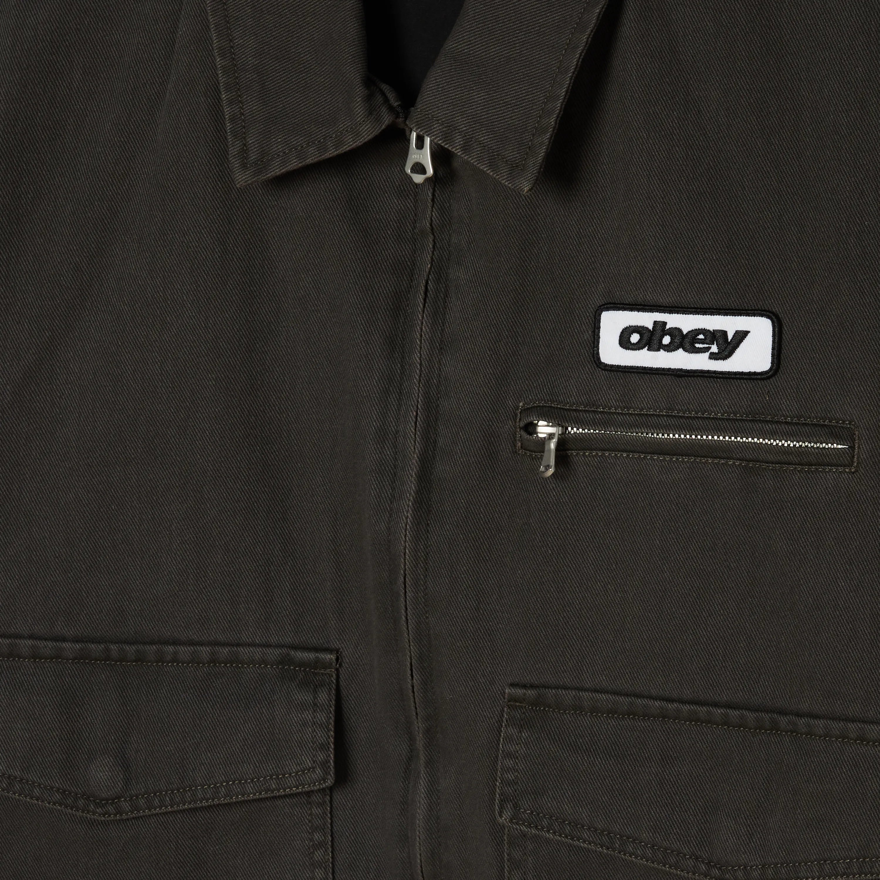 Veste Obey Walter Work Jacket Black Faded Wash