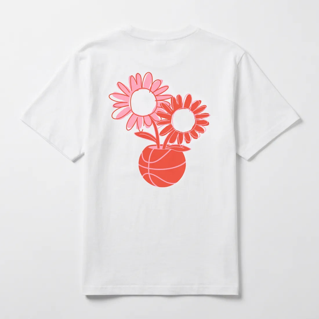 Onze Metres Carres - Flower Vase Draw Tshirt - White / Print Red