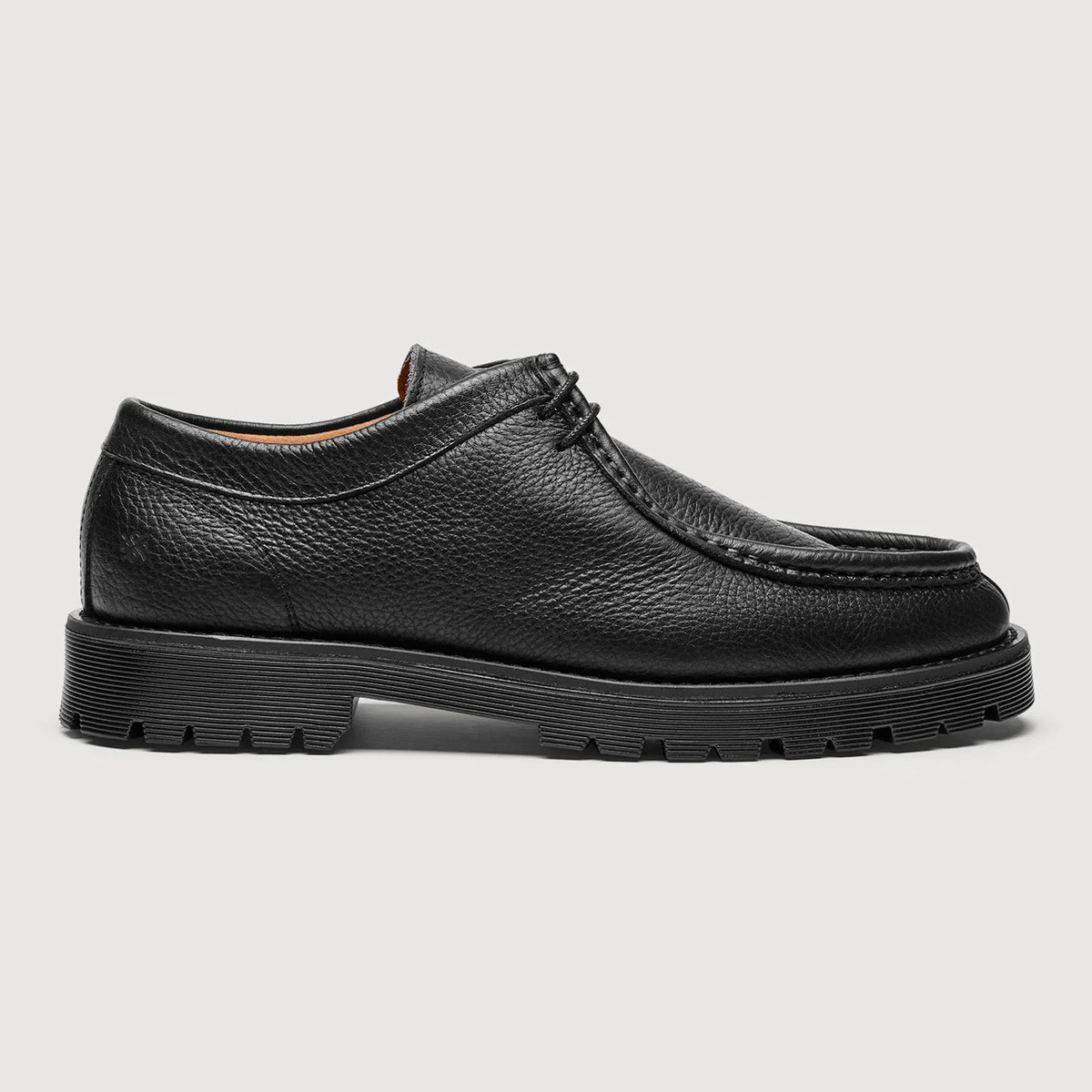 Original Playboy Malo Black Tumbled shoe, black tumbled leather upper with two-eyelet lacing