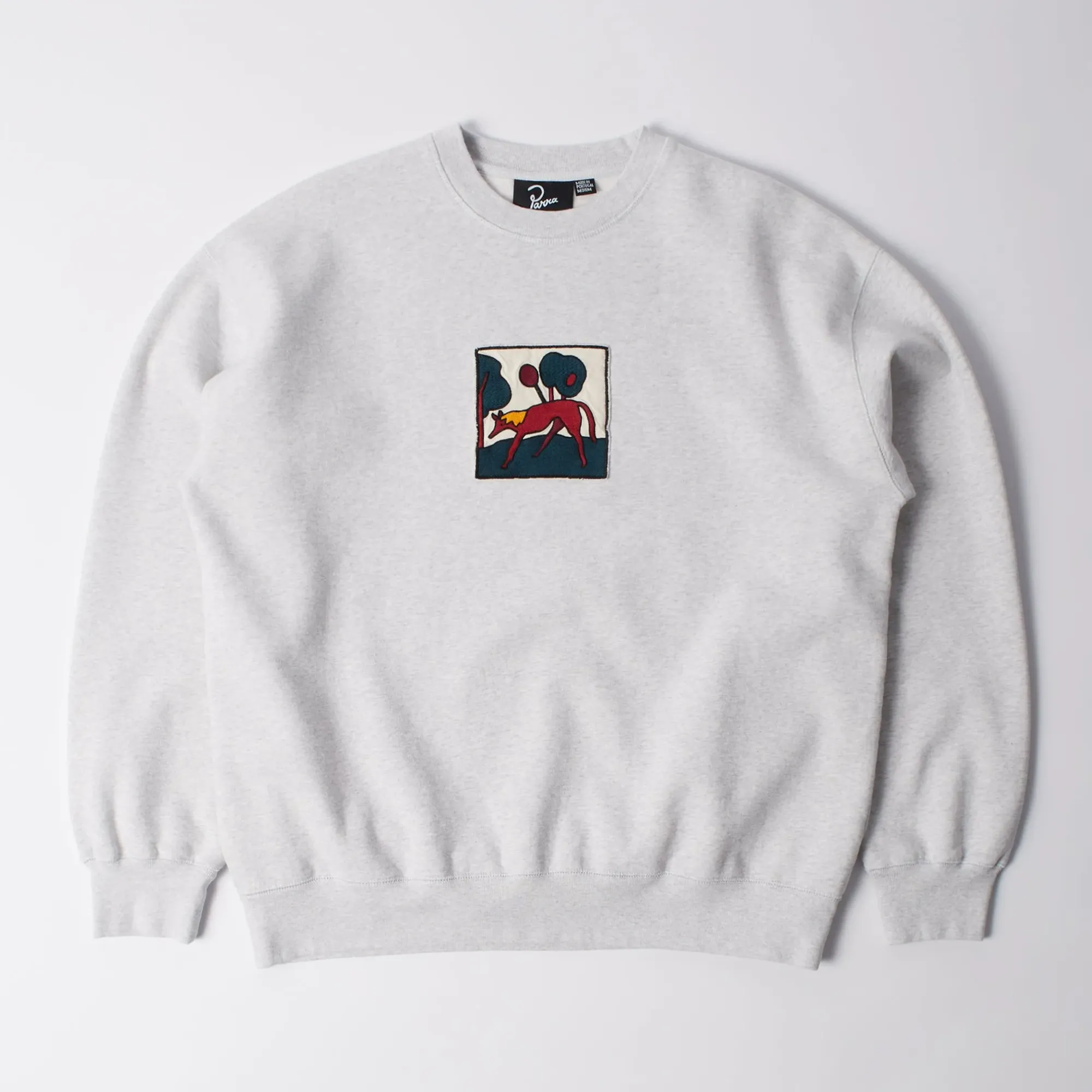 Parra Long Lost Leg Crew Neck Sweatshirt Heather Grey