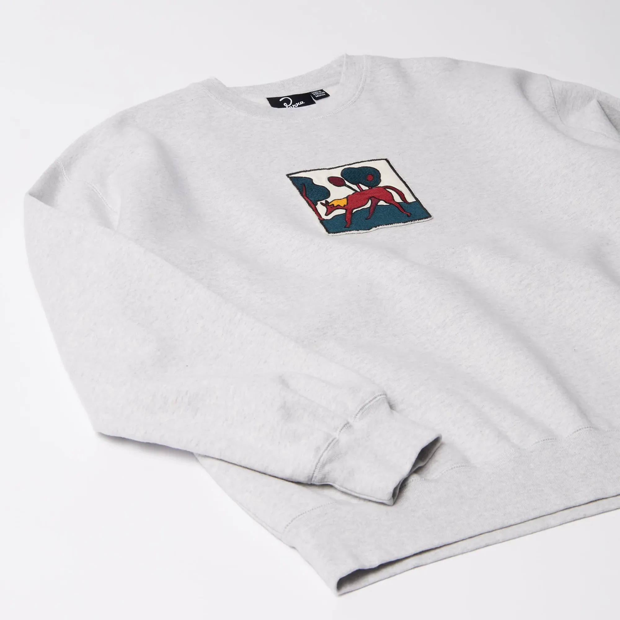 Parra Long Lost Leg Crew Neck Sweatshirt Heather Grey