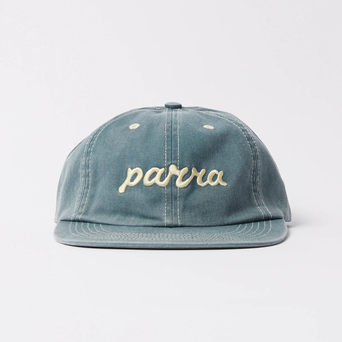 Parra Lowercase script logo 6 panel hat blue