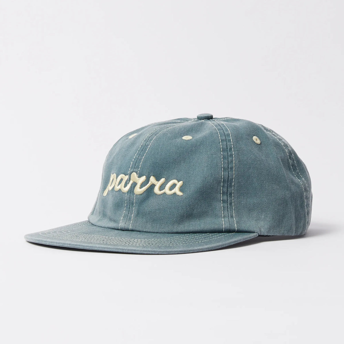 Parra Lowercase script logo 6 panel hat blue