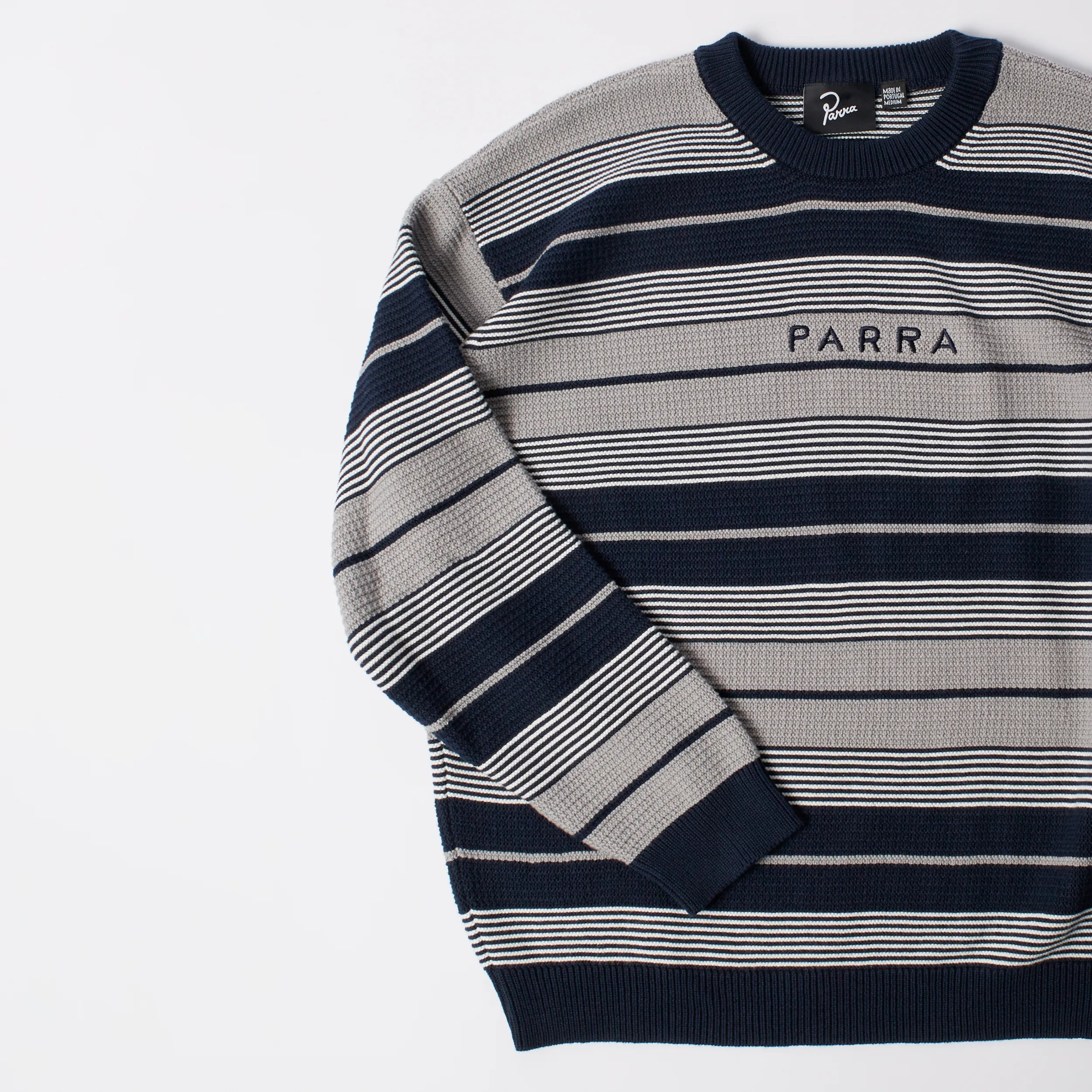 Pull Parra Neatly Striped Knitted Pullover Navy Blue