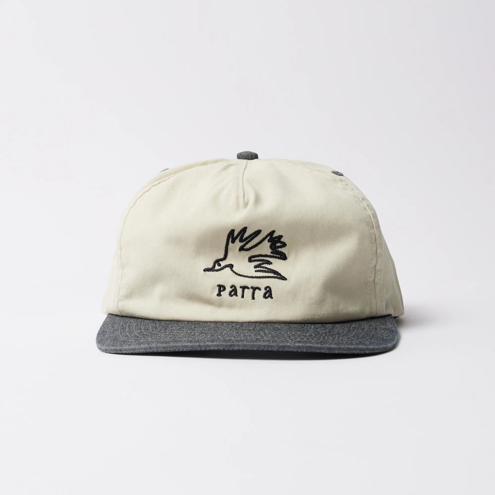 Parra Yarn Bird 5 Panel Hat Off White
