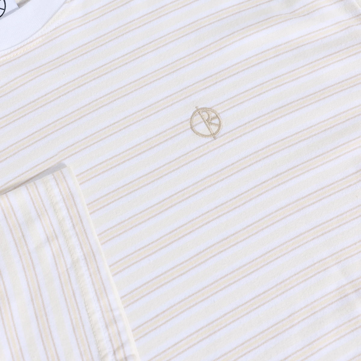T-shirt Polar Skate Co. Steve LS Tee Stripe White Taupe
