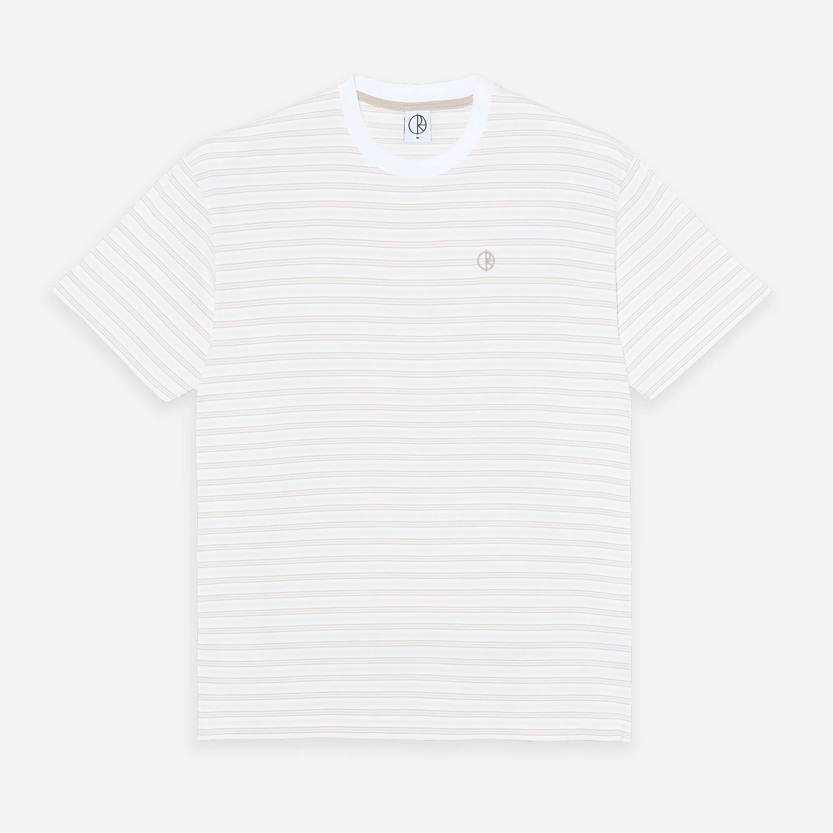 T-shirt Polar Skate Co. Steve LS Tee Stripe White Taupe