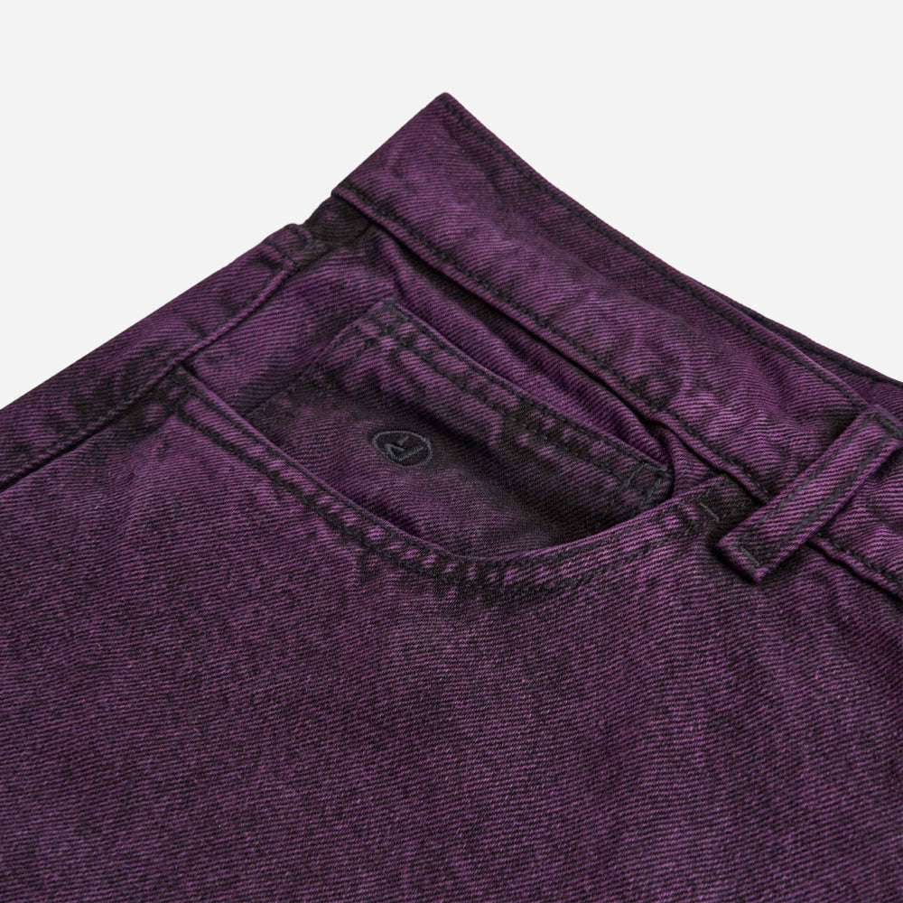 RAVE SKATEBOARDS - GROS DENIM PANT- Purple Acid Wash