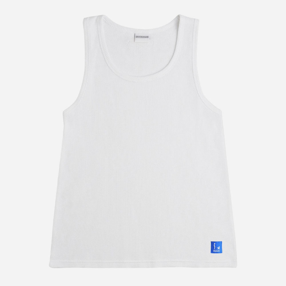 RAVE SKATEBOARDS - NO LEAK WAFFLE TANK TOP - White
