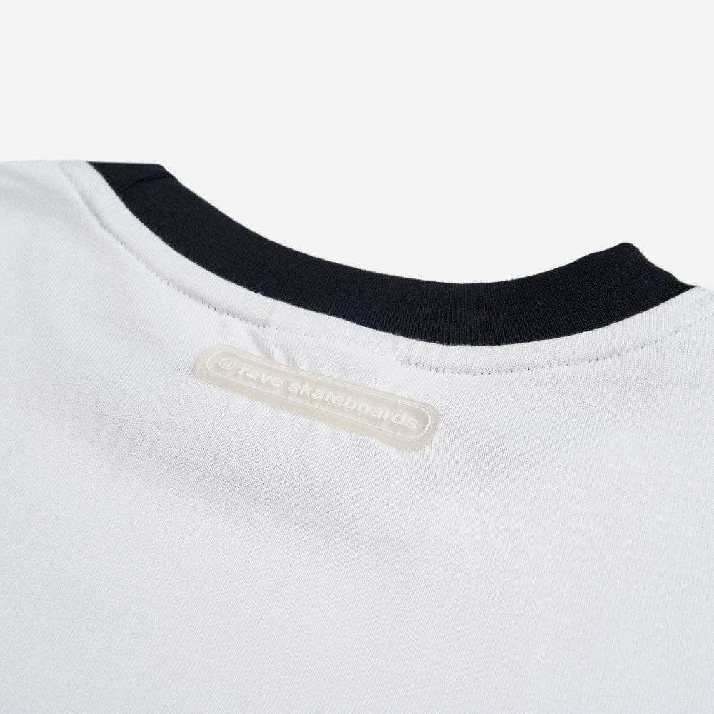 RAVE SKATEBOARDS - PEDRO RINGER TEE - White