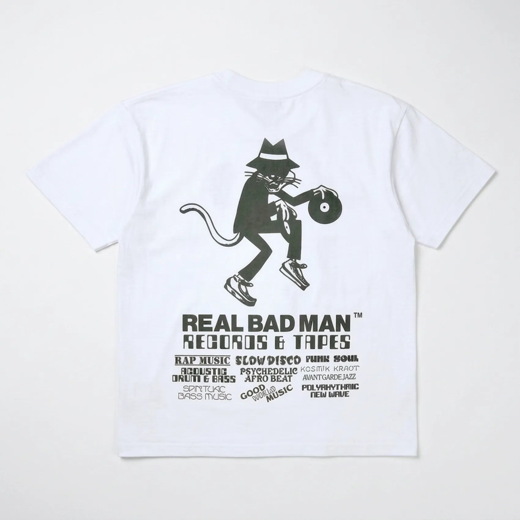 Real Bad Man Records And Tapes T Shirt White