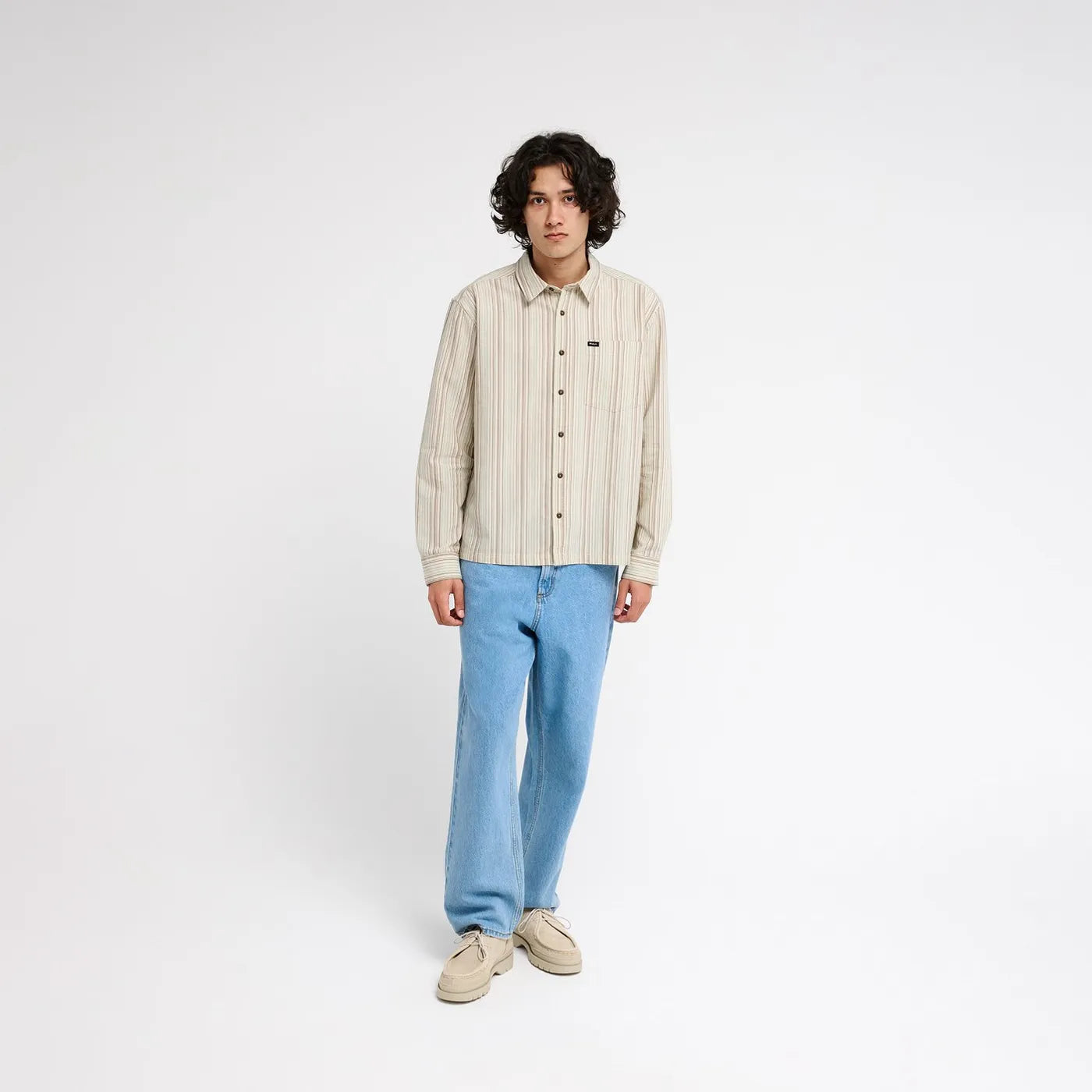 Chemise manches longues RVCA Harry Stripe Khaki