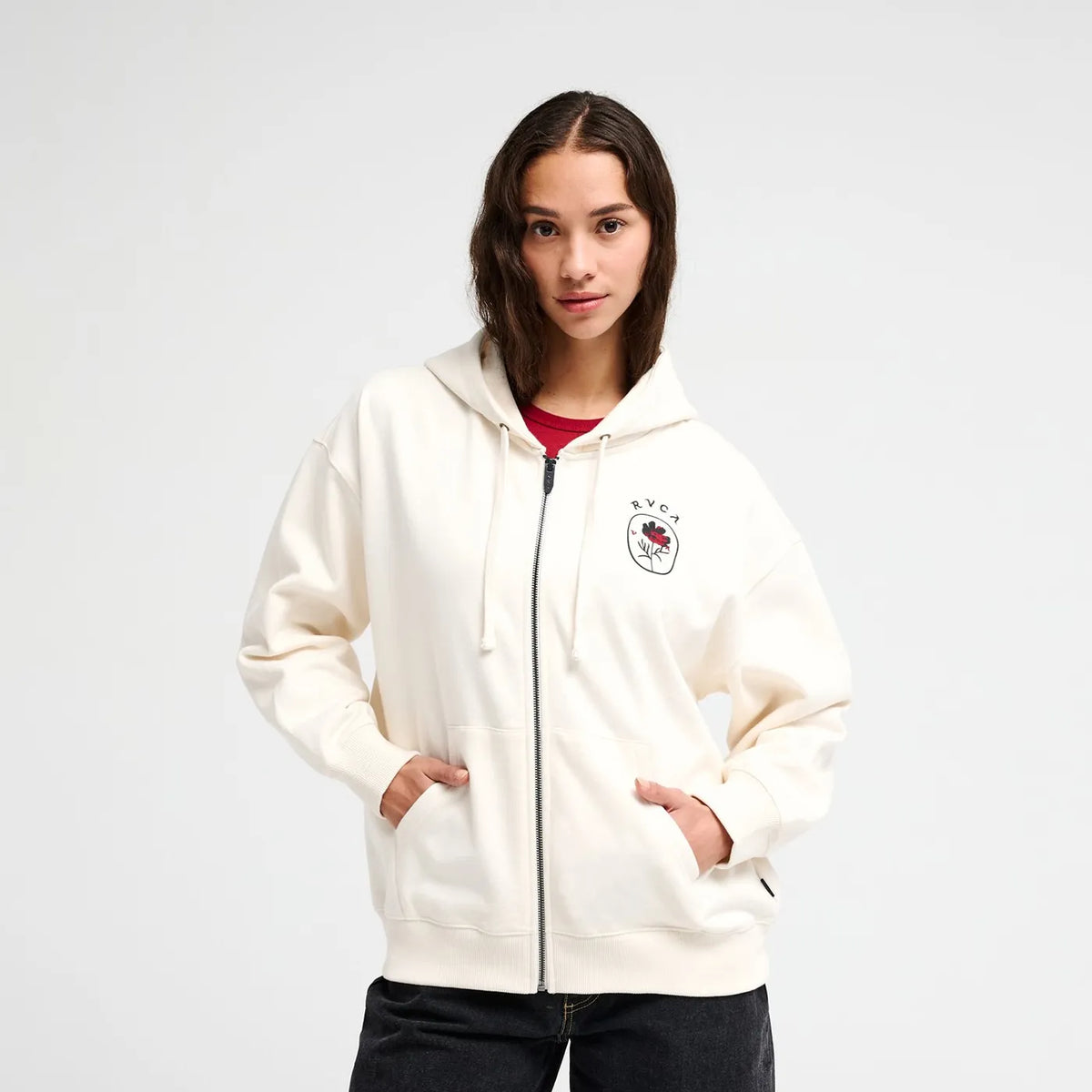 Sweat à capuche zippé RVCA Odai Salt Femme