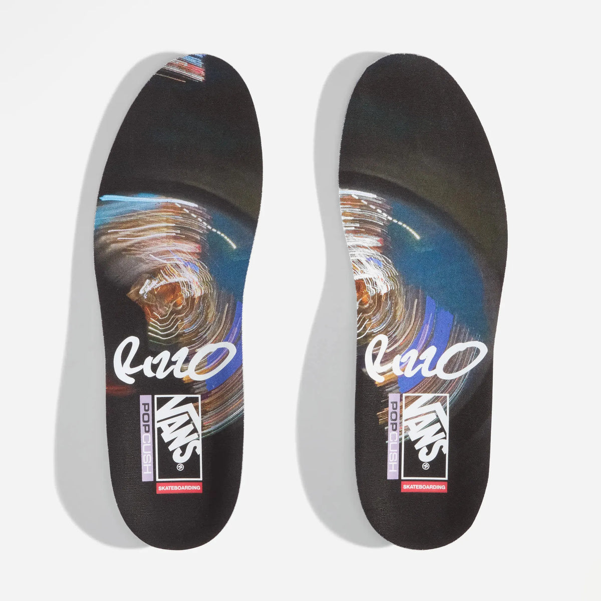 Détail semelle intérieure imprimée Dick Rizzo et semelle WaffleCup de la Vans Skate Half Cab Brown Black