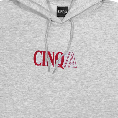 Five -A - Classic Hoodie - Gray - Red